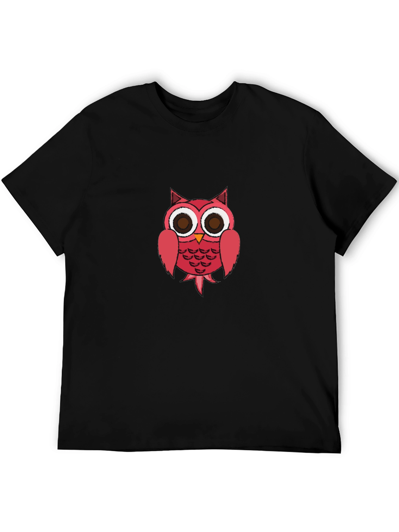 Owl Graphic Print Mens Black T-Shirt