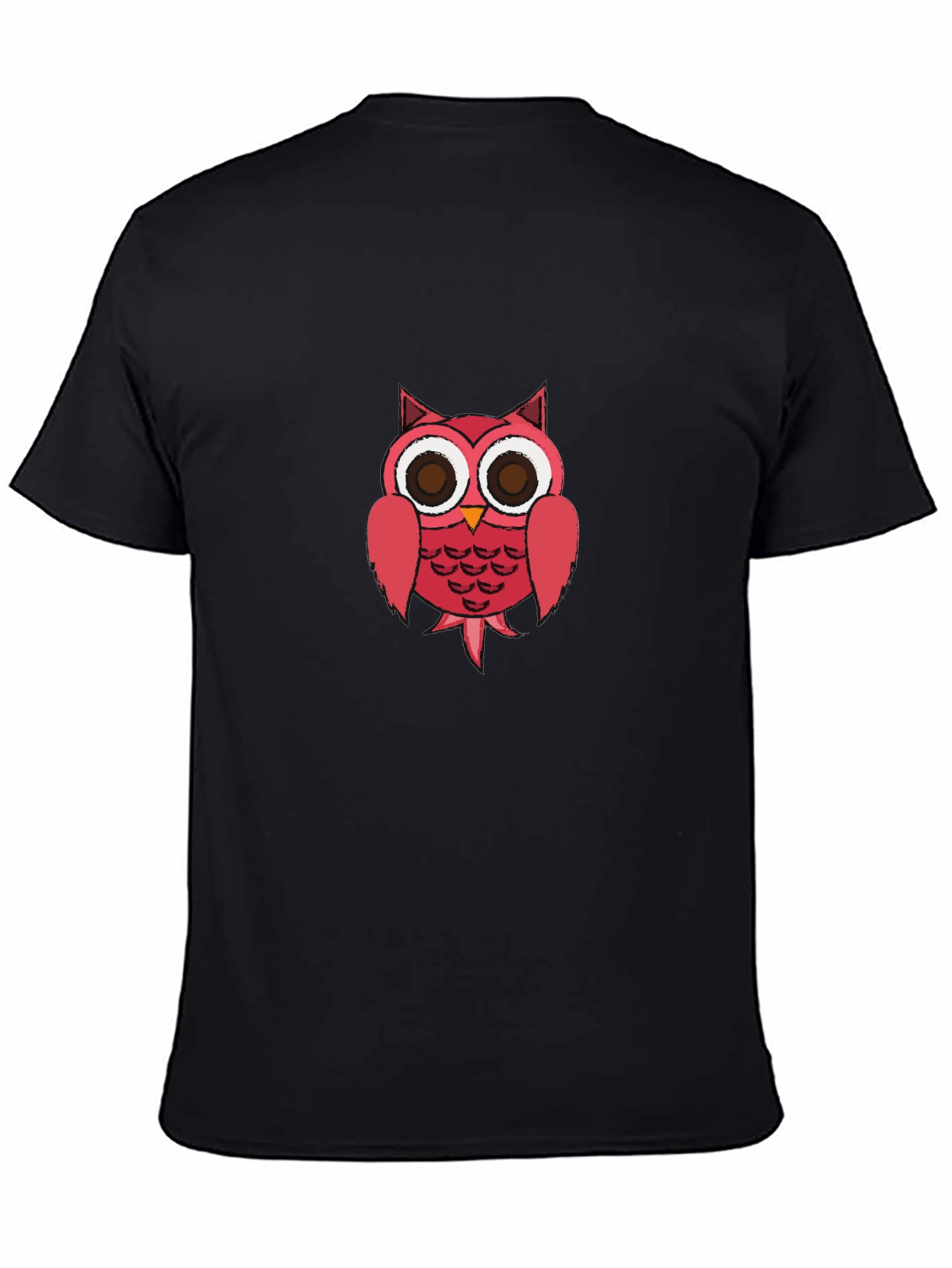 Owl Graphic Print Mens Black T-Shirt