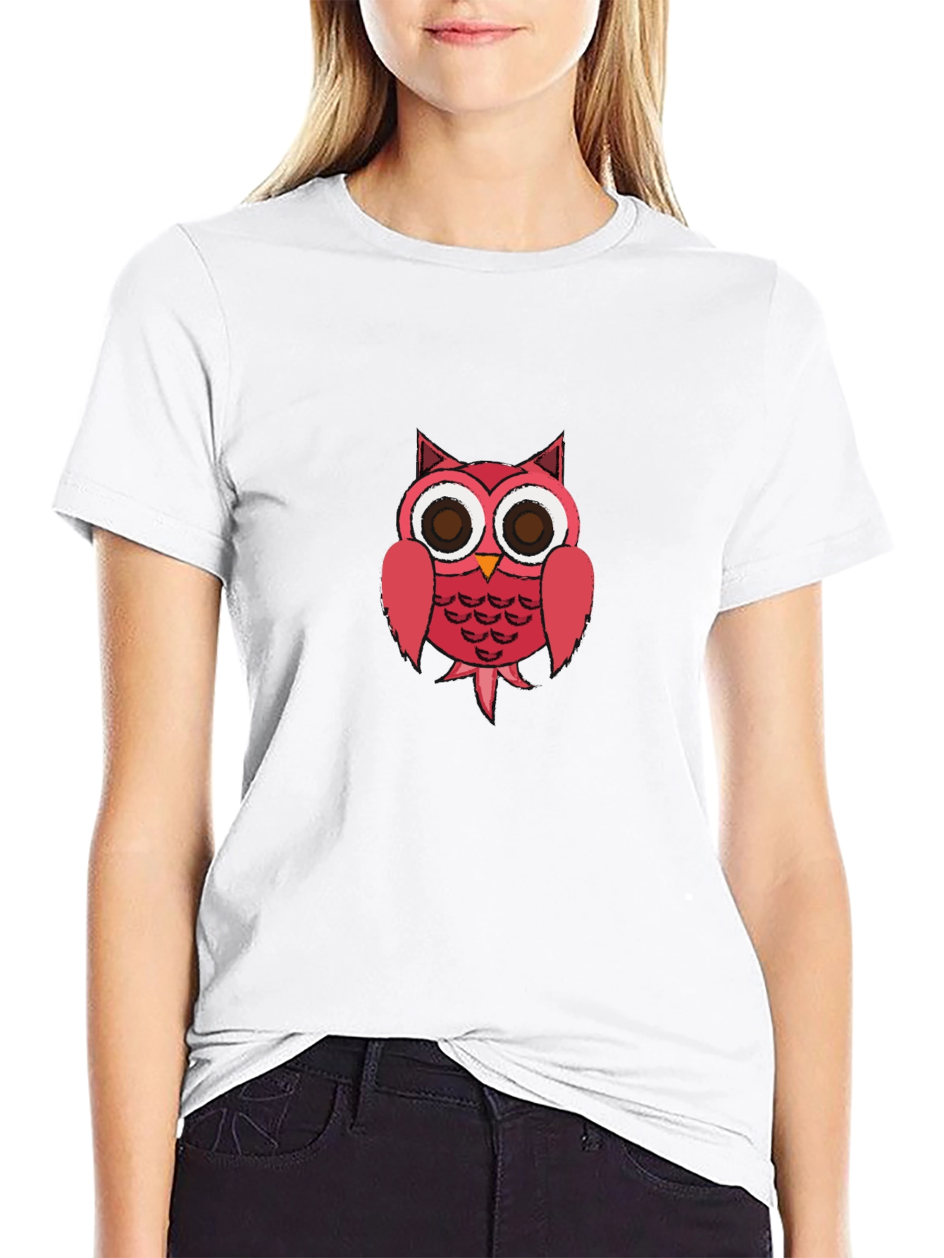 Owl Graphic Print Mens Black T-Shirt