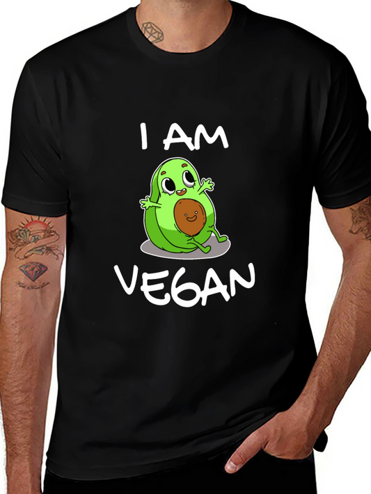 I Am Vegan Avocado T-Shirt - Funny Vegan Graphic Tee