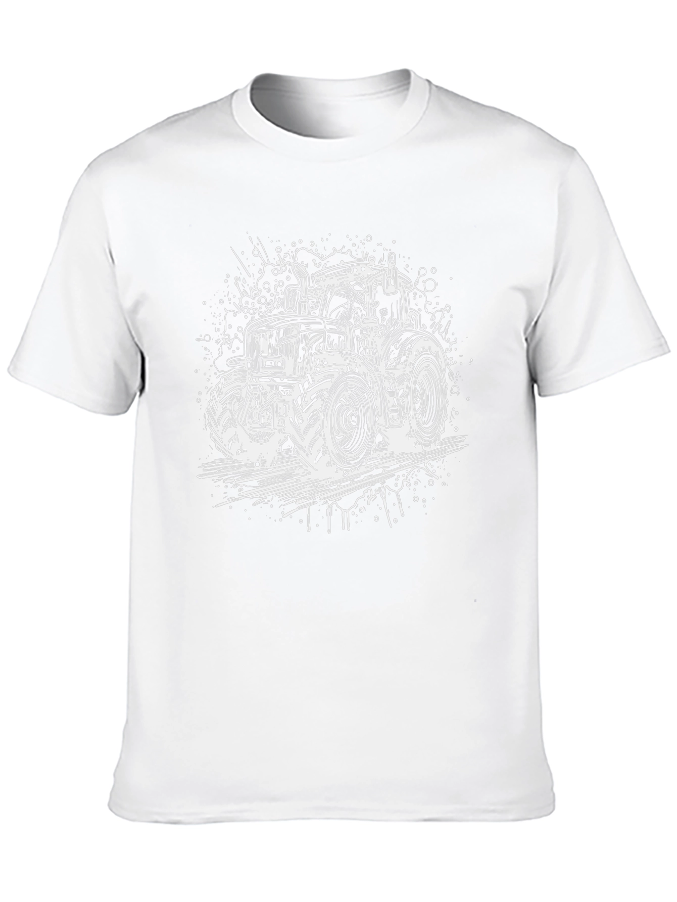Tractor Graphic Tee - Black Cotton Farm Shirt