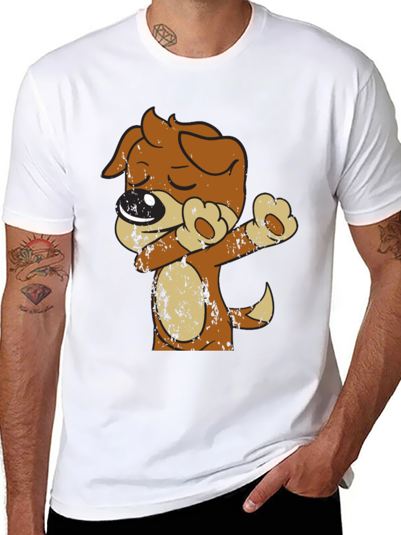 Dabbing Dog T-Shirt - Mens Graphic Tee
