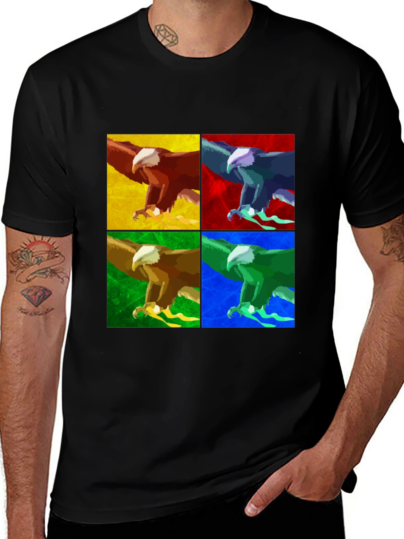 Pop Art Eagle T-Shirt - Graphic Print Tee
