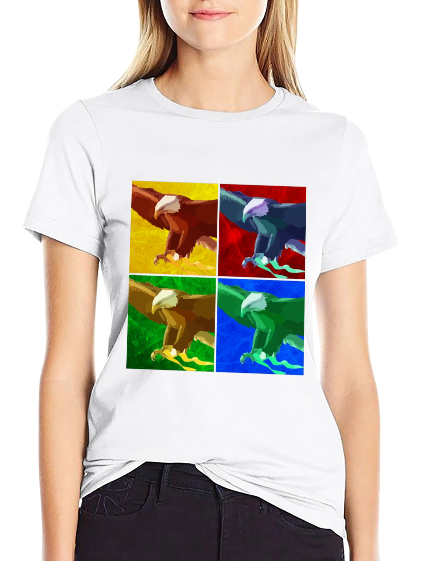 Pop Art Eagle T-Shirt - Graphic Print Tee