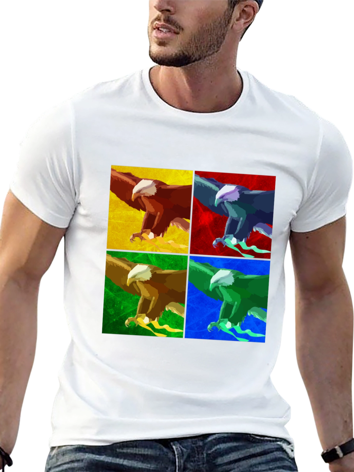 Pop Art Eagle T-Shirt - Graphic Print Tee