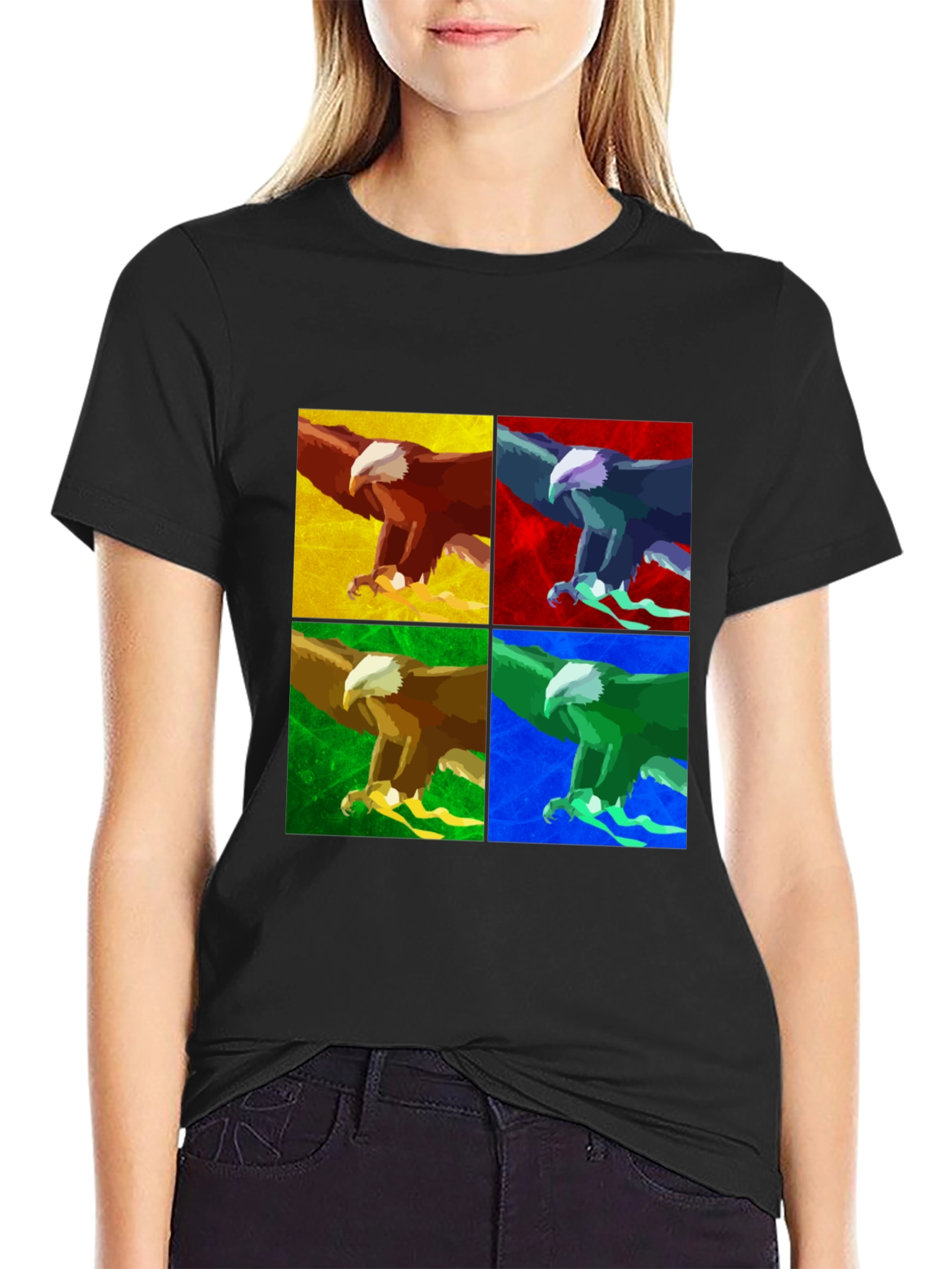 Pop Art Eagle T-Shirt - Graphic Print Tee