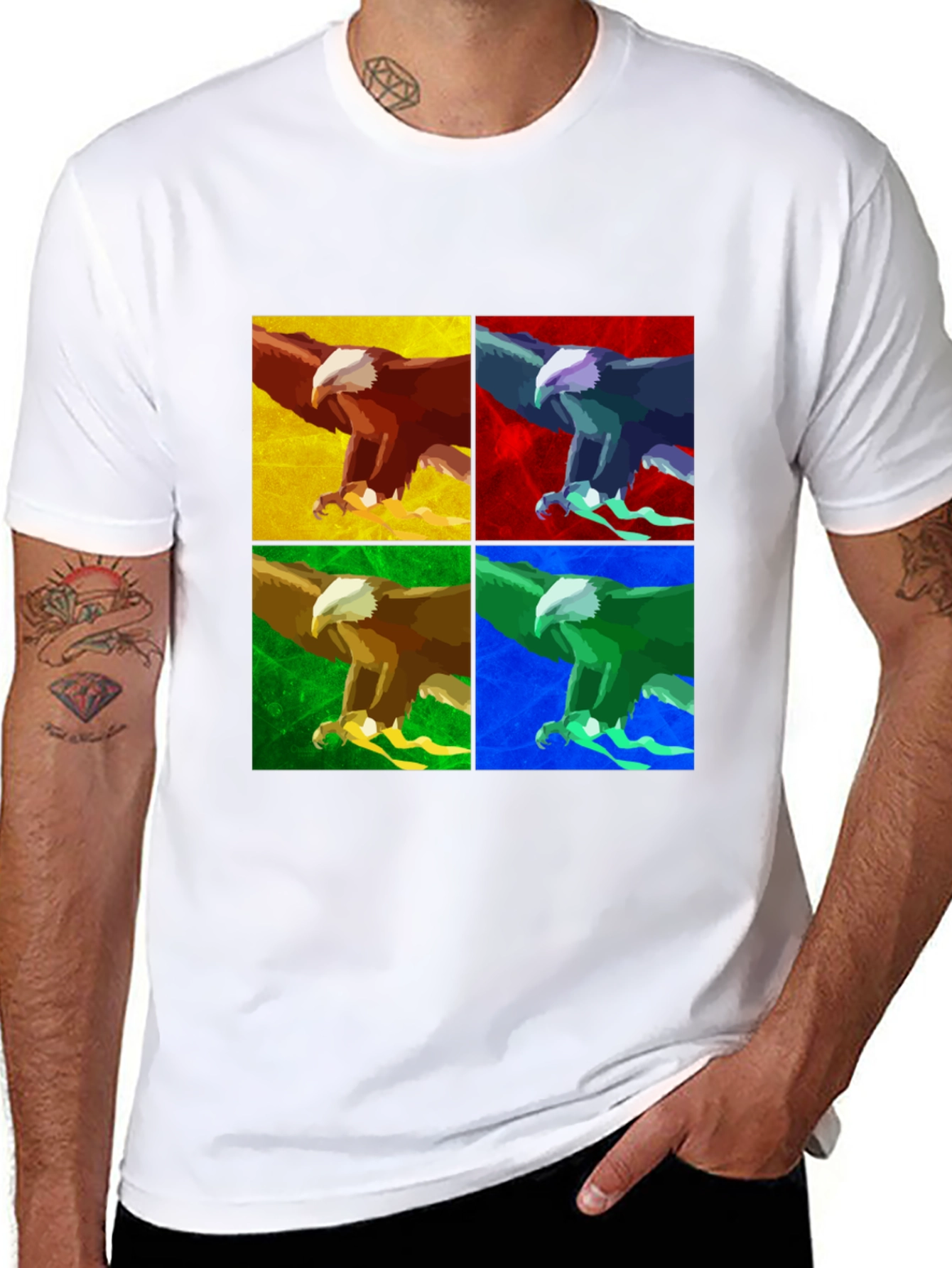 Pop Art Eagle T-Shirt - Graphic Print Tee