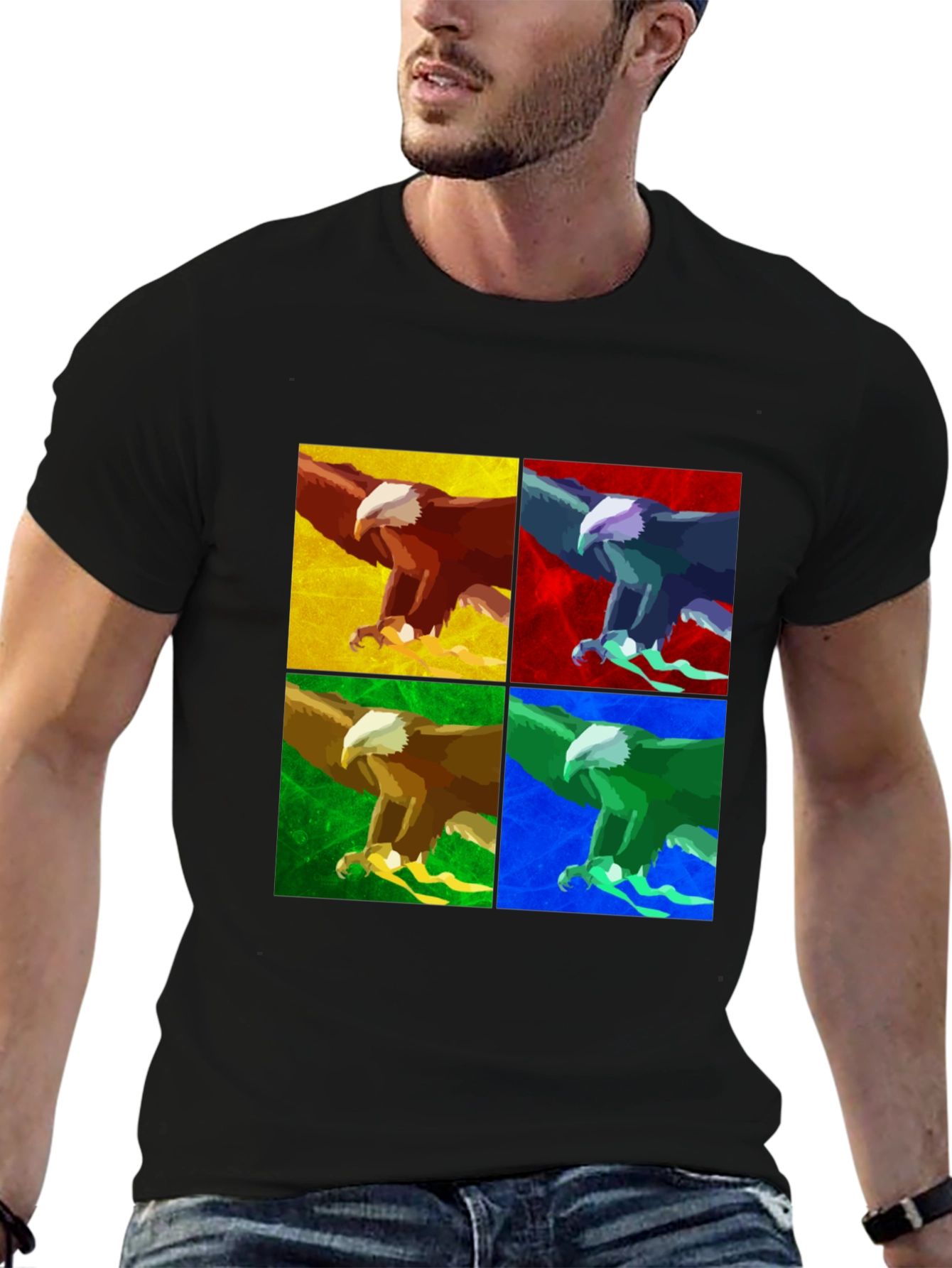 Pop Art Eagle T-Shirt - Graphic Print Tee