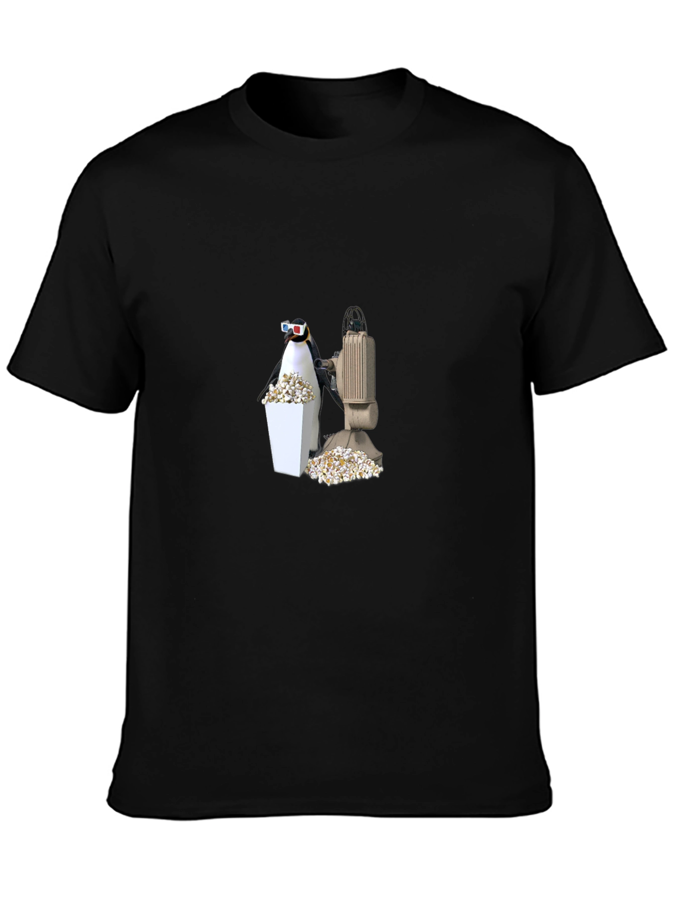 Penguin Movie Night Black T-Shirt