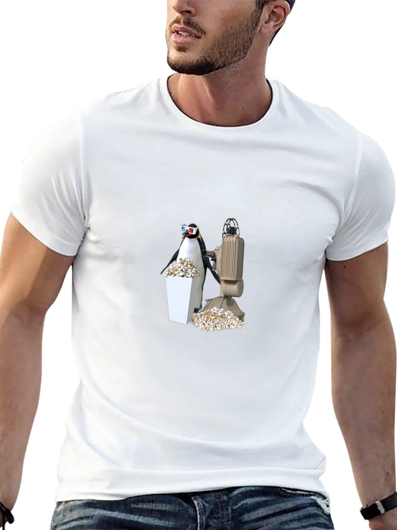 Penguin Movie Night Black T-Shirt