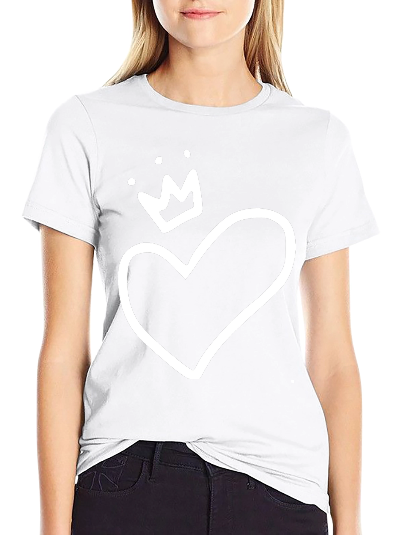 Heart Crown Graphic Tee - Stylish Casual Wear