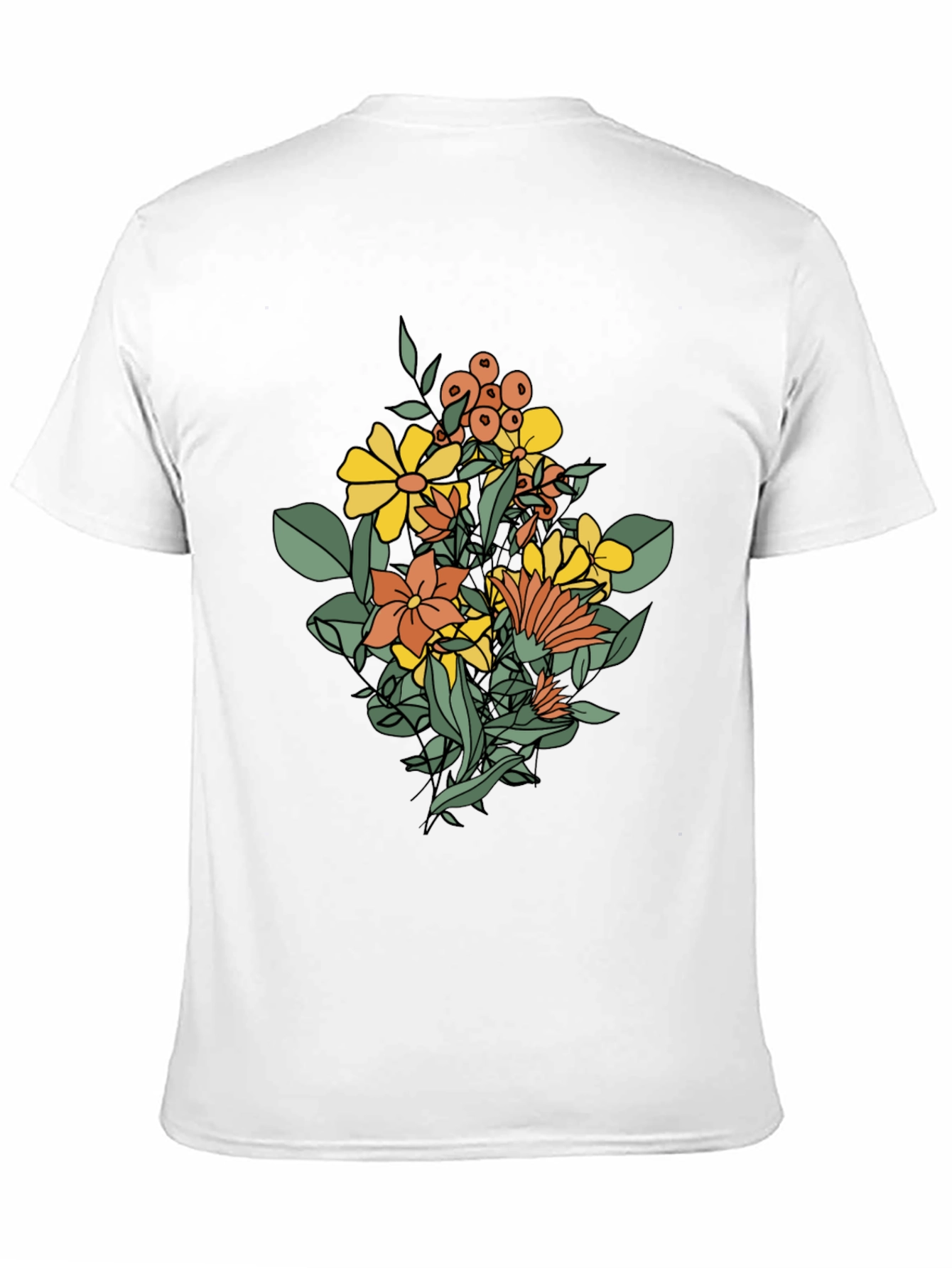Floral Graphic Print Black T-Shirt