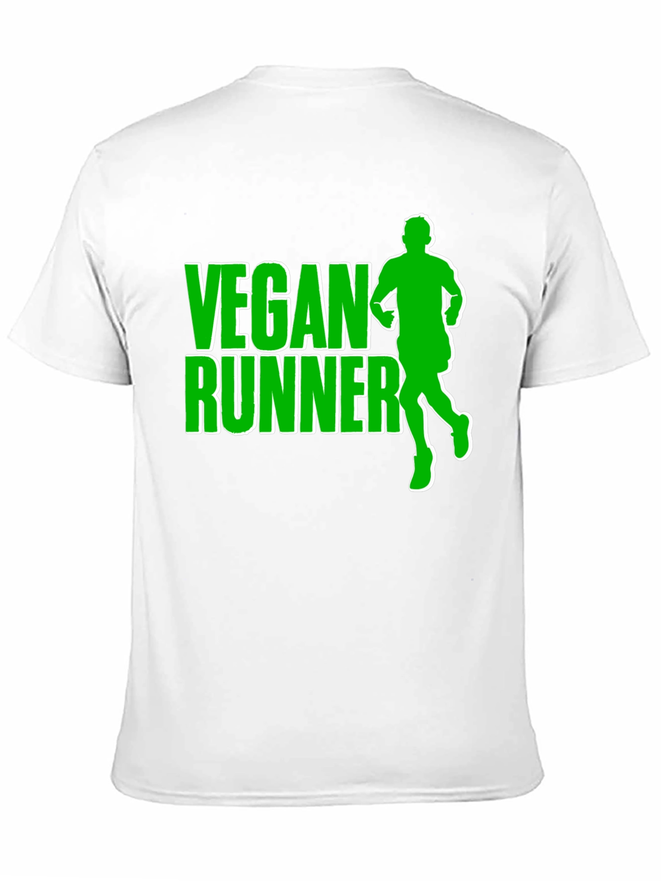 Vegan Runner T-Shirt: Black Tee with Green Graphic