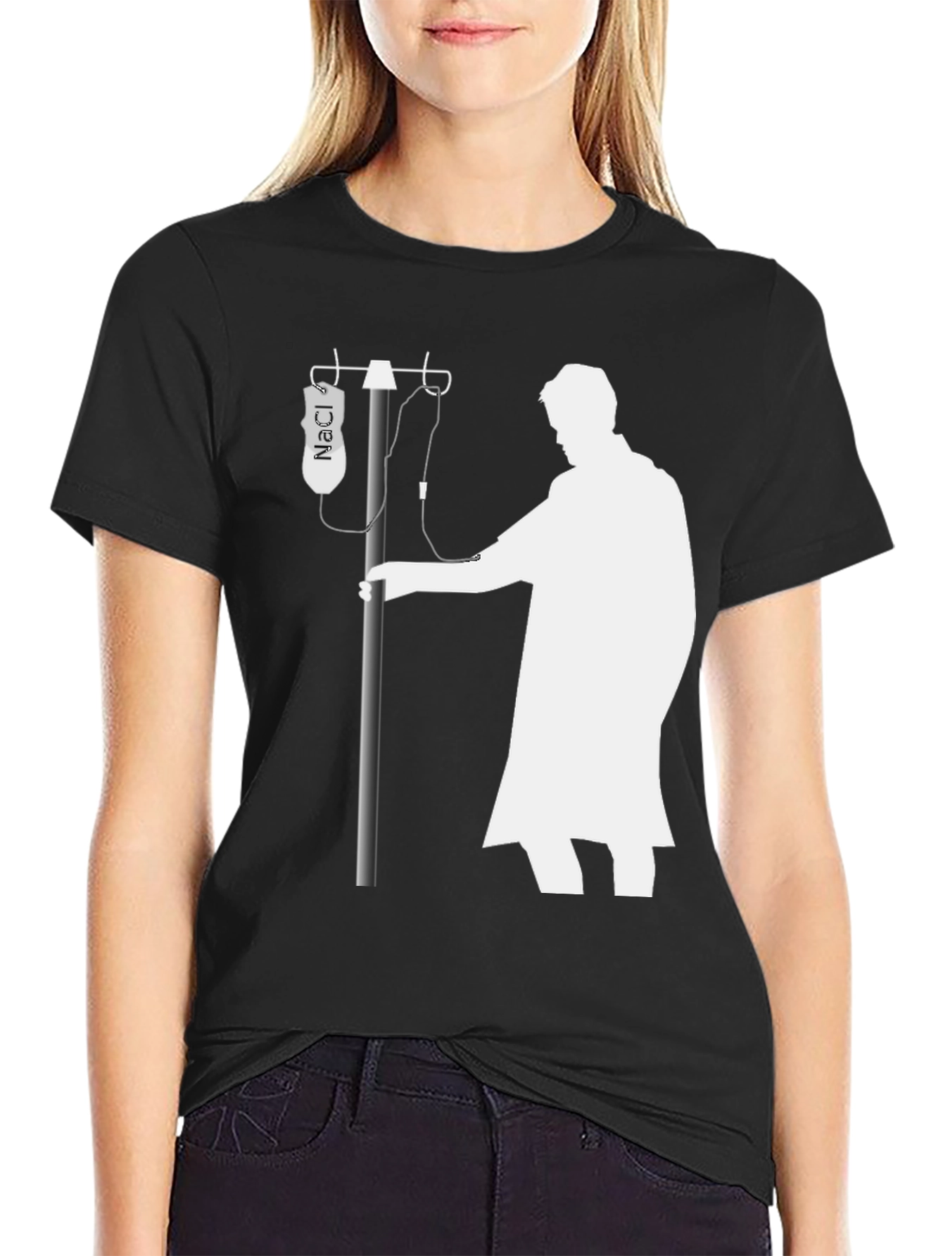 NaCl IV Bag Funny Black T-Shirt
