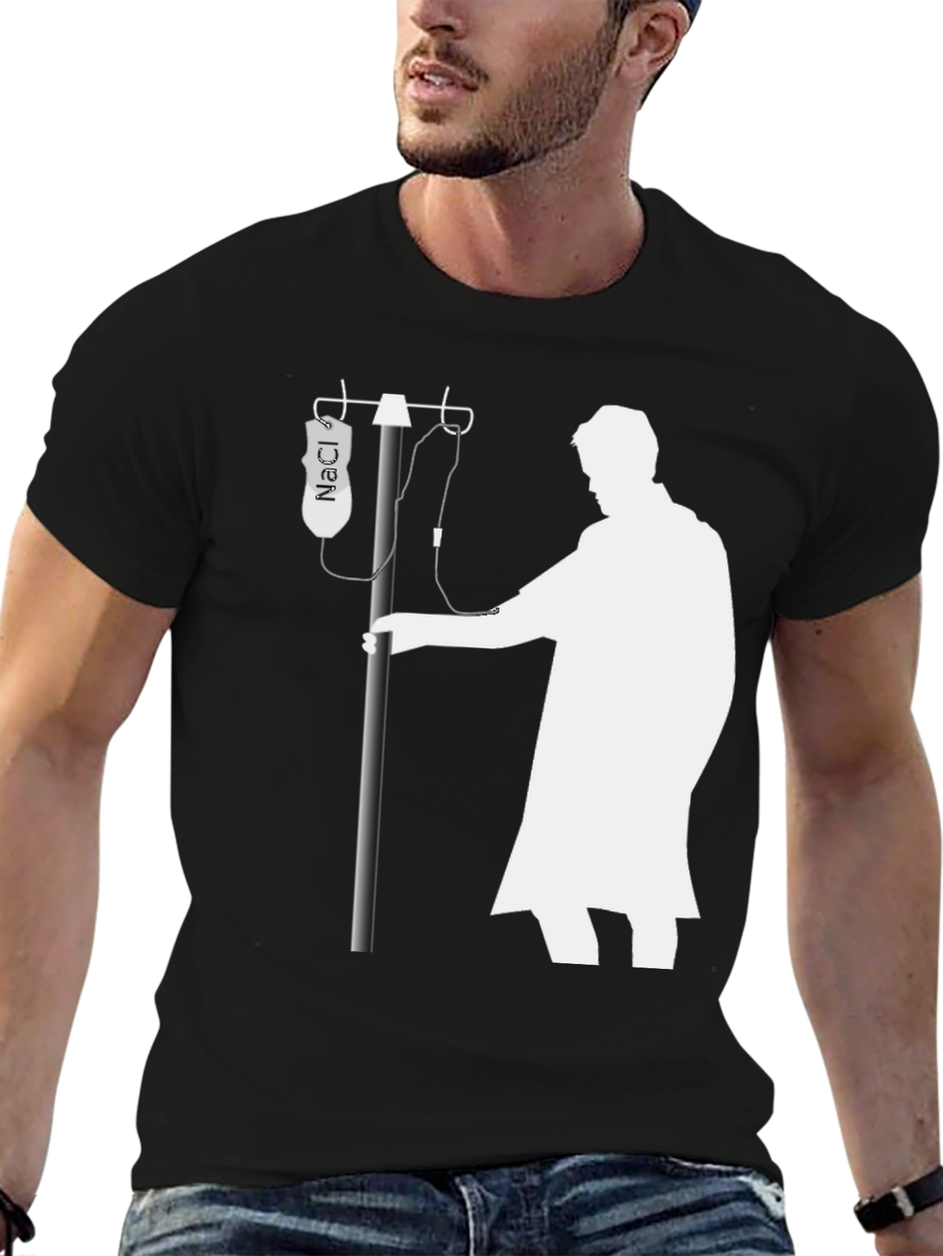 NaCl IV Bag Funny Black T-Shirt