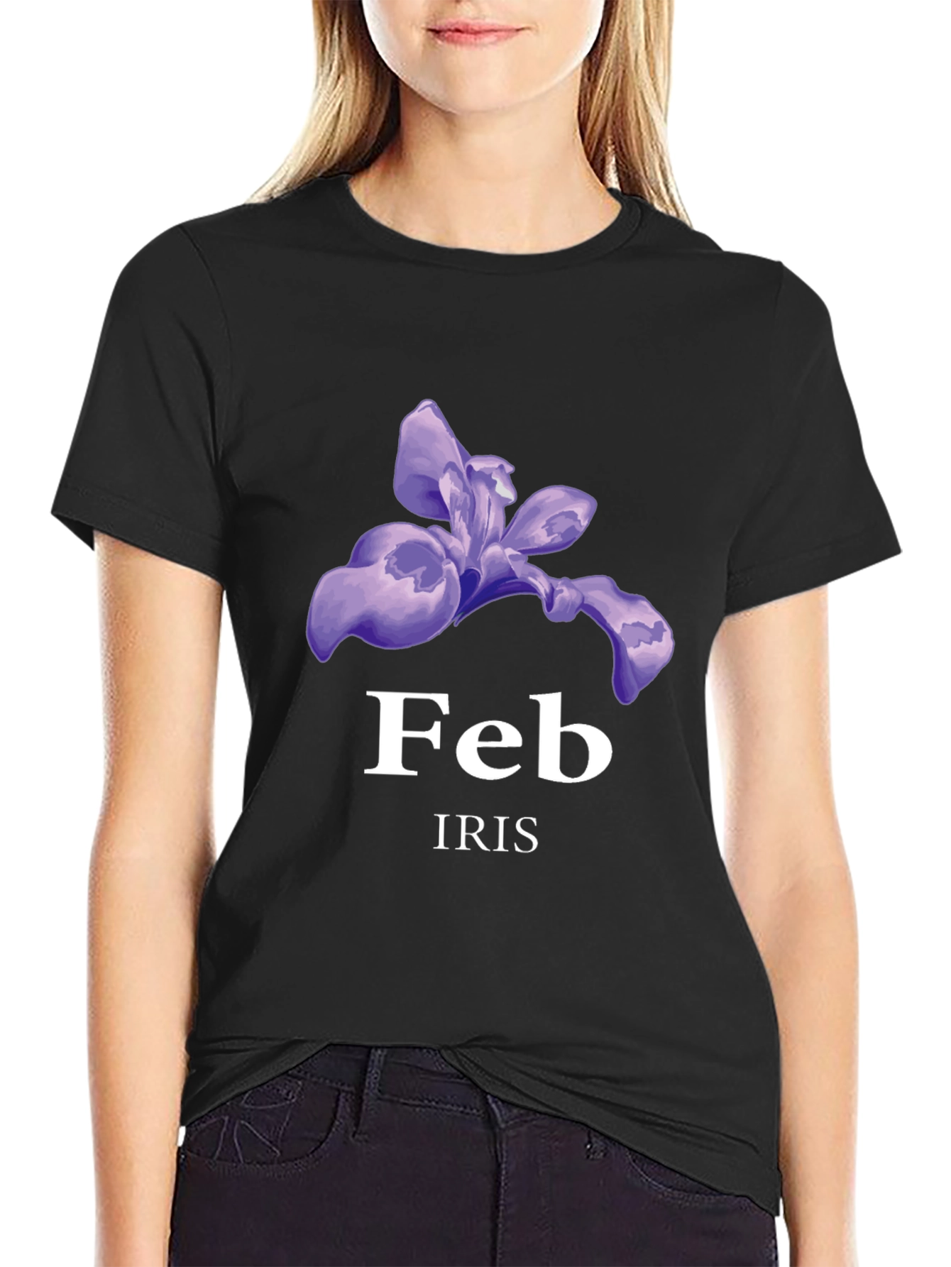 February Iris T-Shirt - Birthday Flower Tee