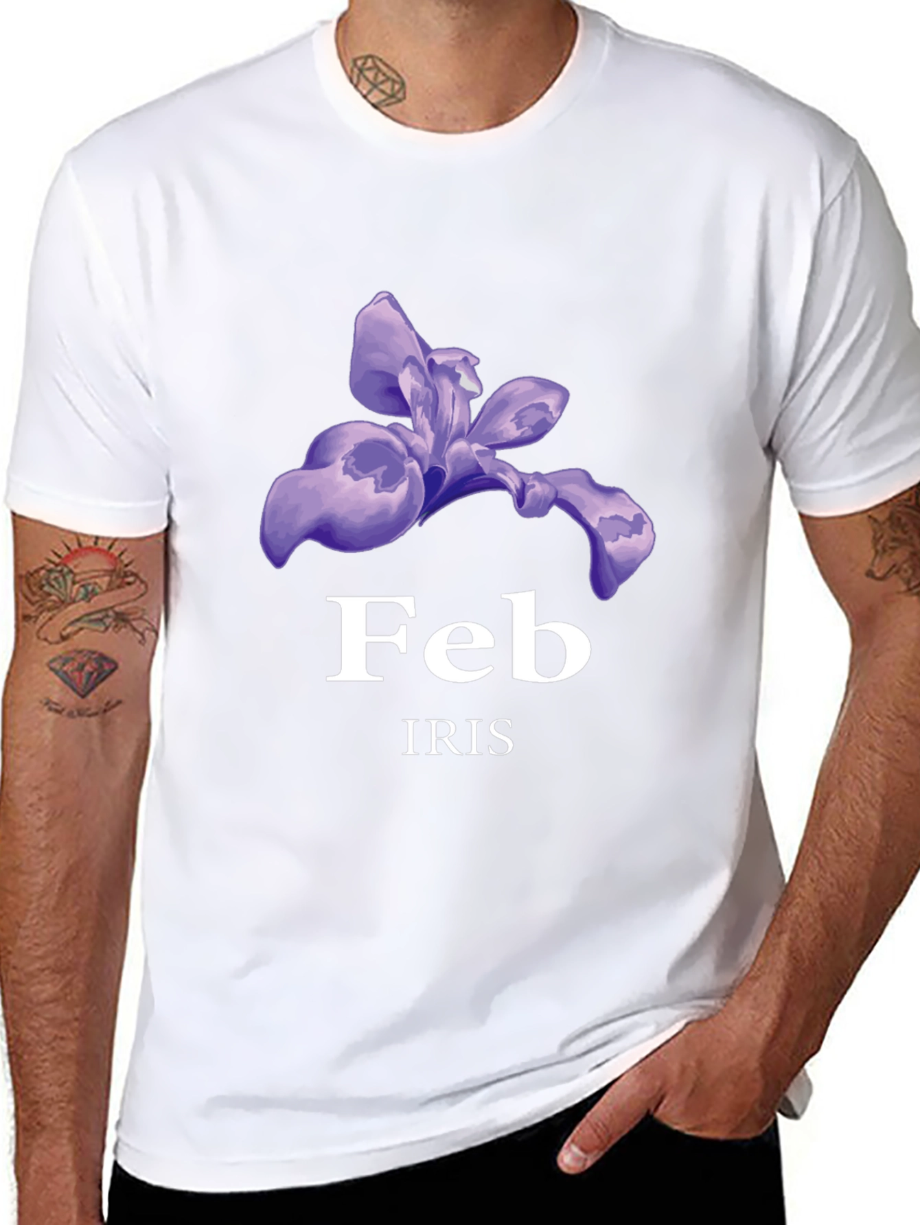 February Iris T-Shirt - Birthday Flower Tee