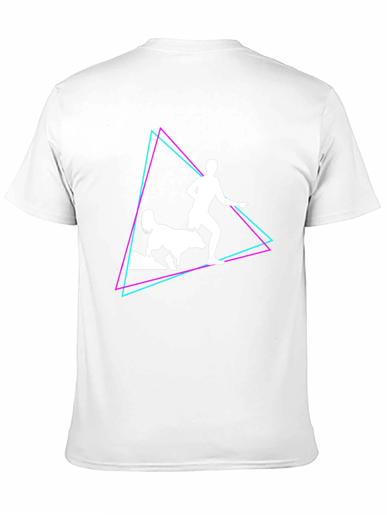 Retro Runner & Dog T-Shirt – Vintage Neon Dog Lover Graphic Tee Gift