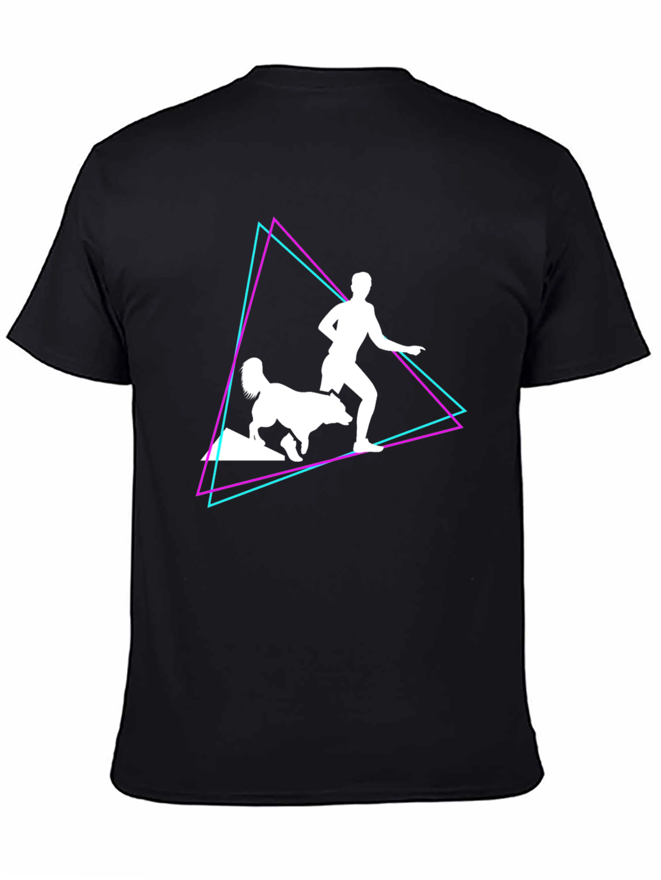 Retro Runner & Dog T-Shirt – Vintage Neon Dog Lover Graphic Tee Gift
