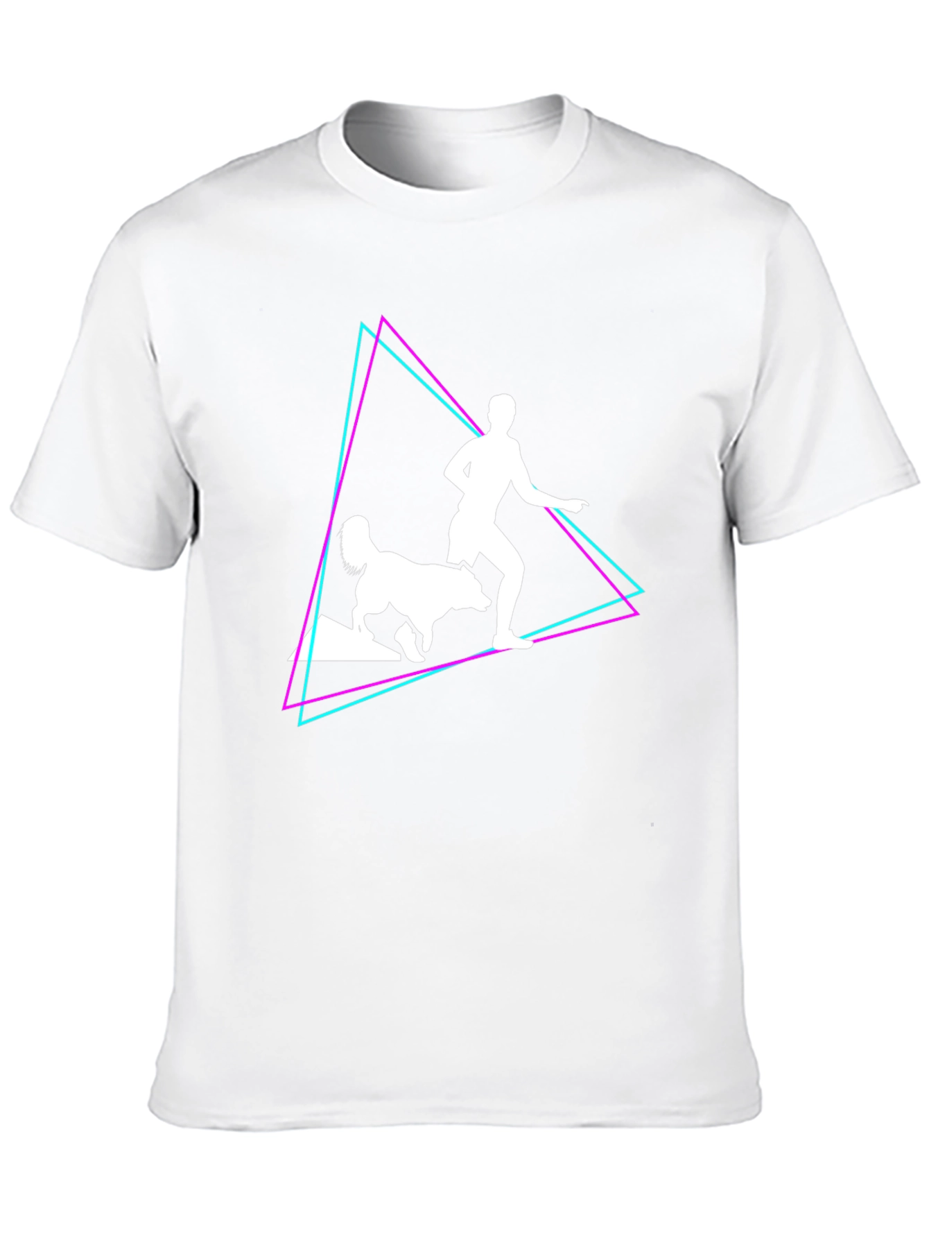 Retro Runner & Dog T-Shirt – Vintage Neon Dog Lover Graphic Tee Gift