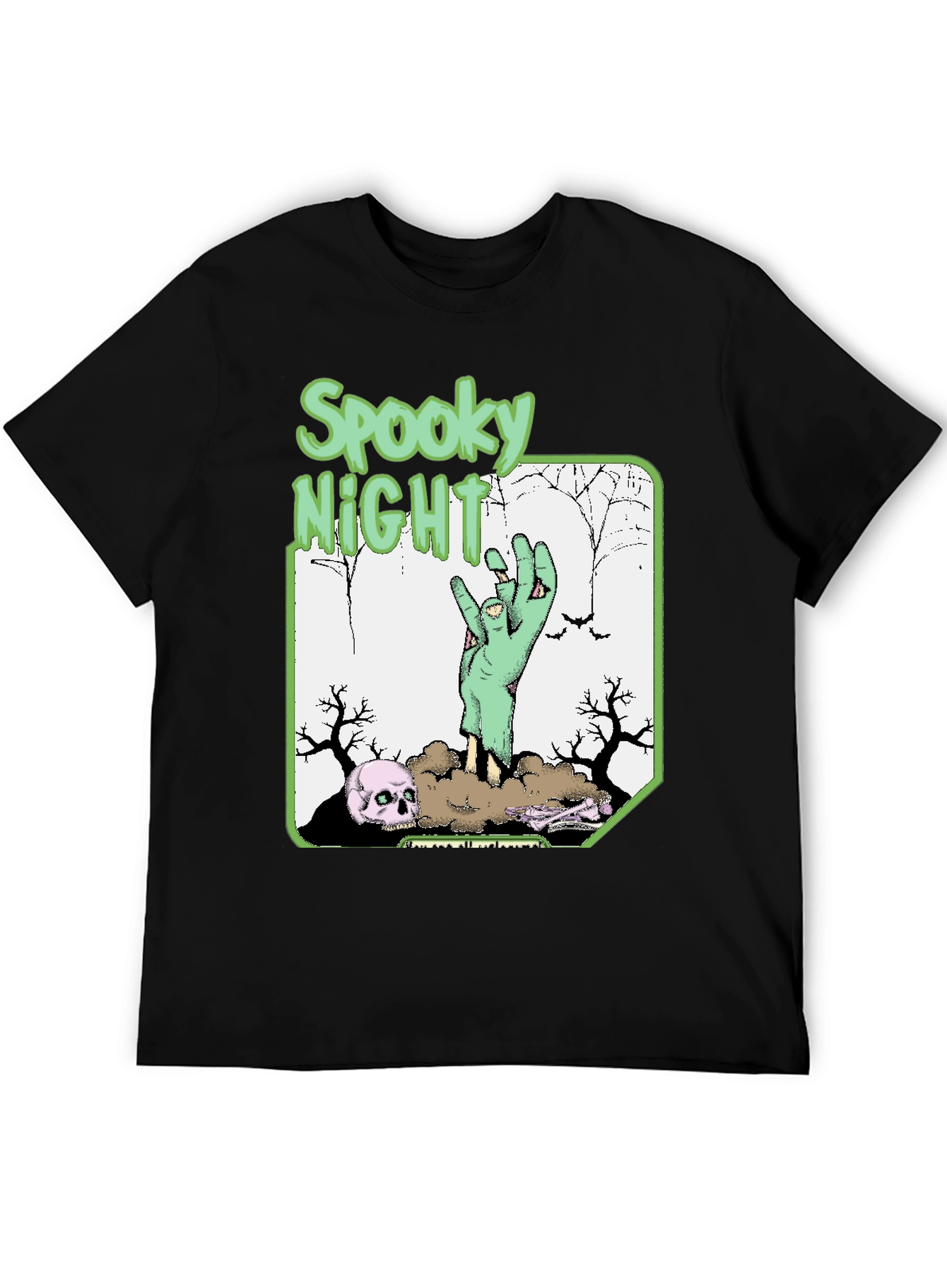 Spooky Night Zombie Hand T-Shirt - Halloween Graphic Tee