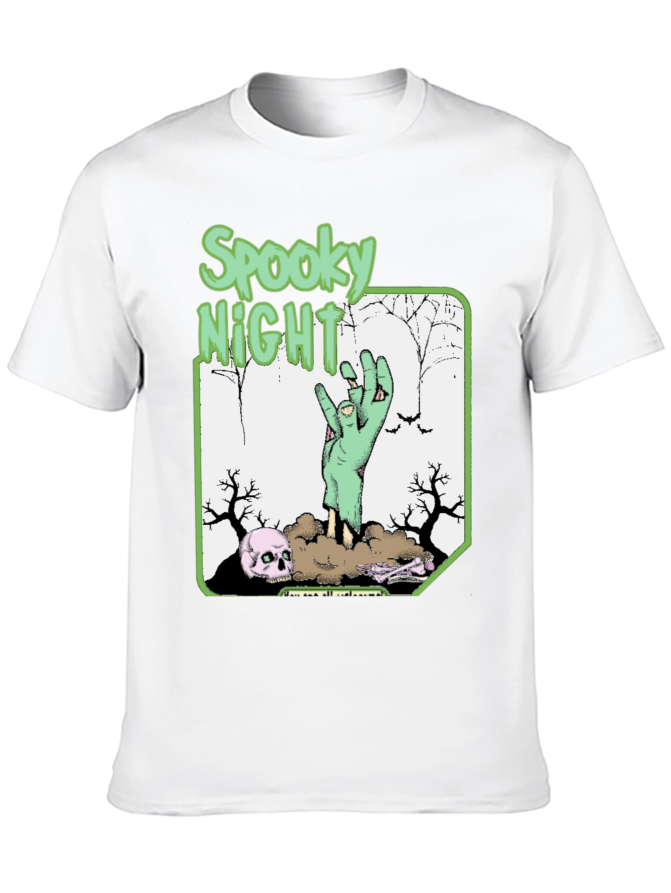 Spooky Night Zombie Hand T-Shirt - Halloween Graphic Tee