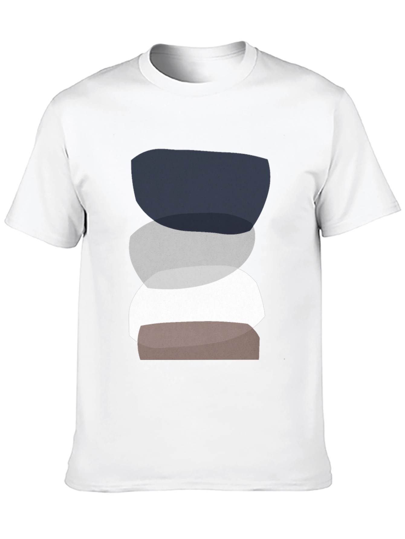 Abstract Stacking Stone Graphic Tee - Modern Casual Shirt