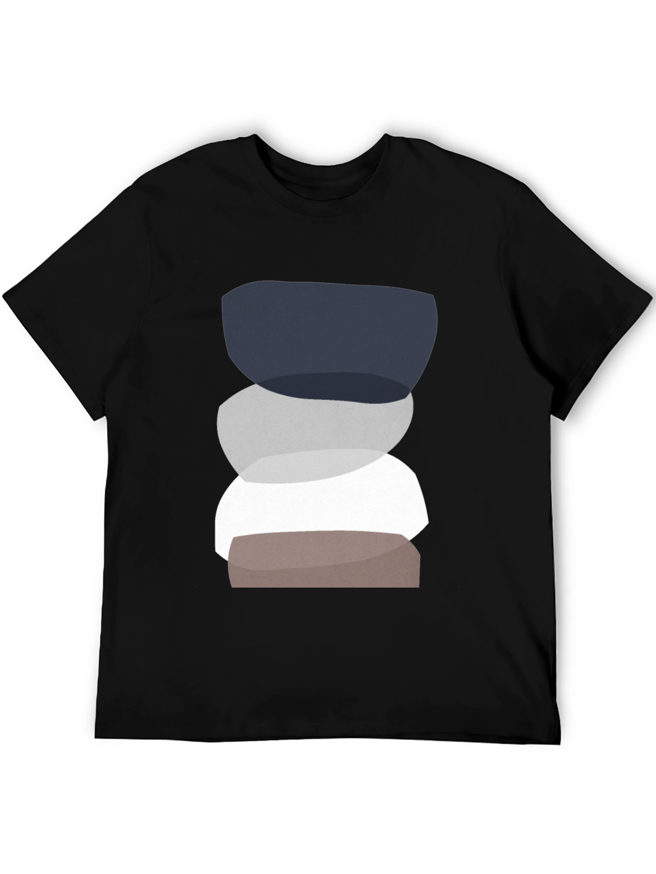 Abstract Stacking Stone Graphic Tee - Modern Casual Shirt