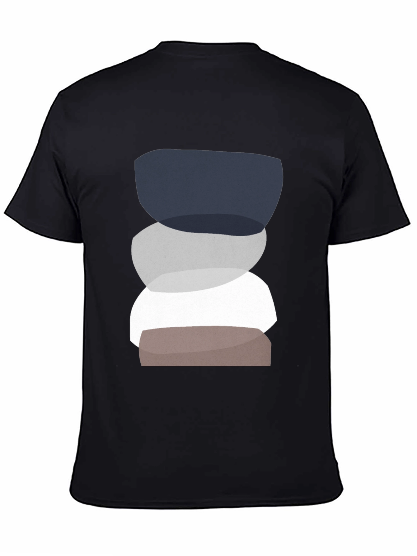 Abstract Stacking Stone Graphic Tee - Modern Casual Shirt