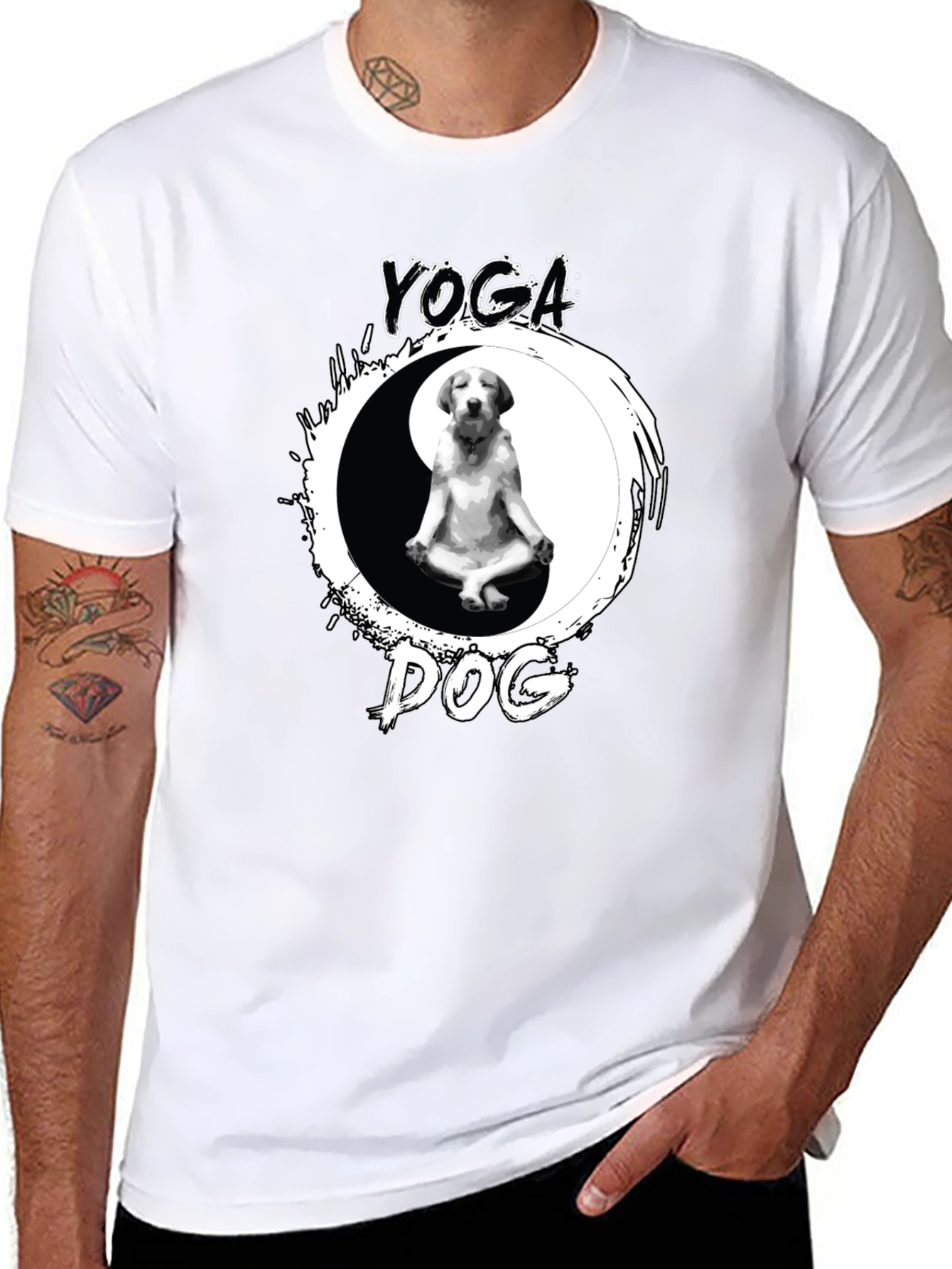 Yoga Dog Yin Yang T-Shirt – Cute Zen Puppy Graphic Tee