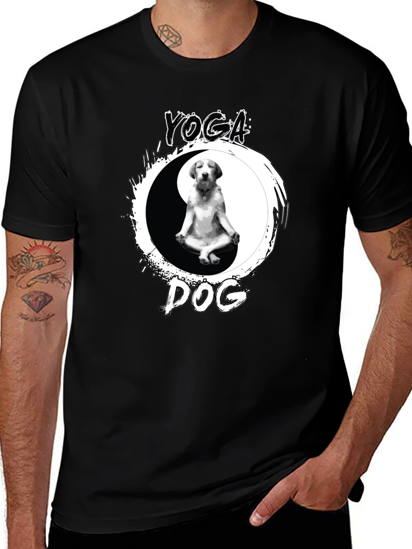 Yoga Dog Yin Yang T-Shirt – Cute Zen Puppy Graphic Tee