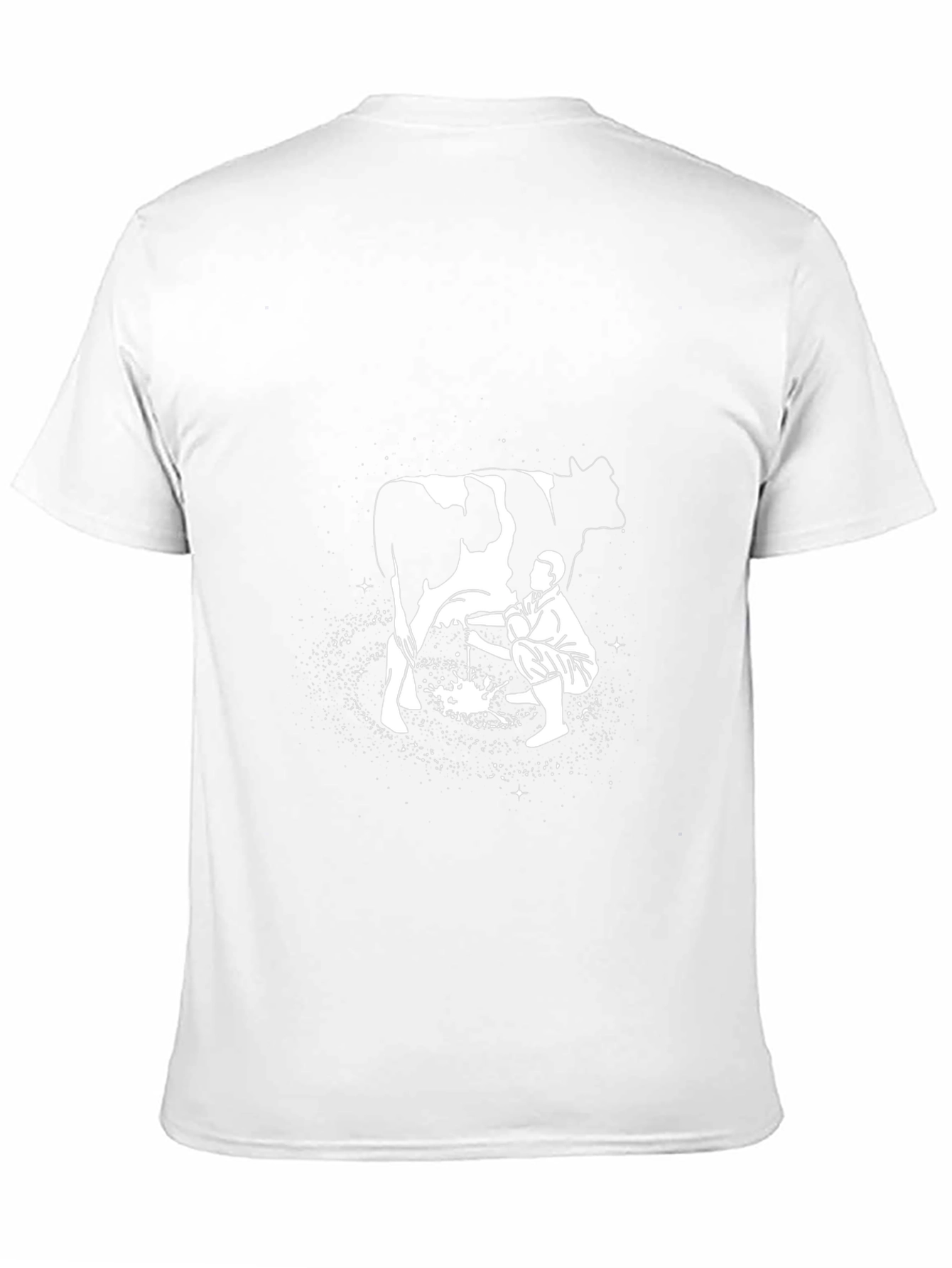 Man Milking Cow Graphic Tee - Black