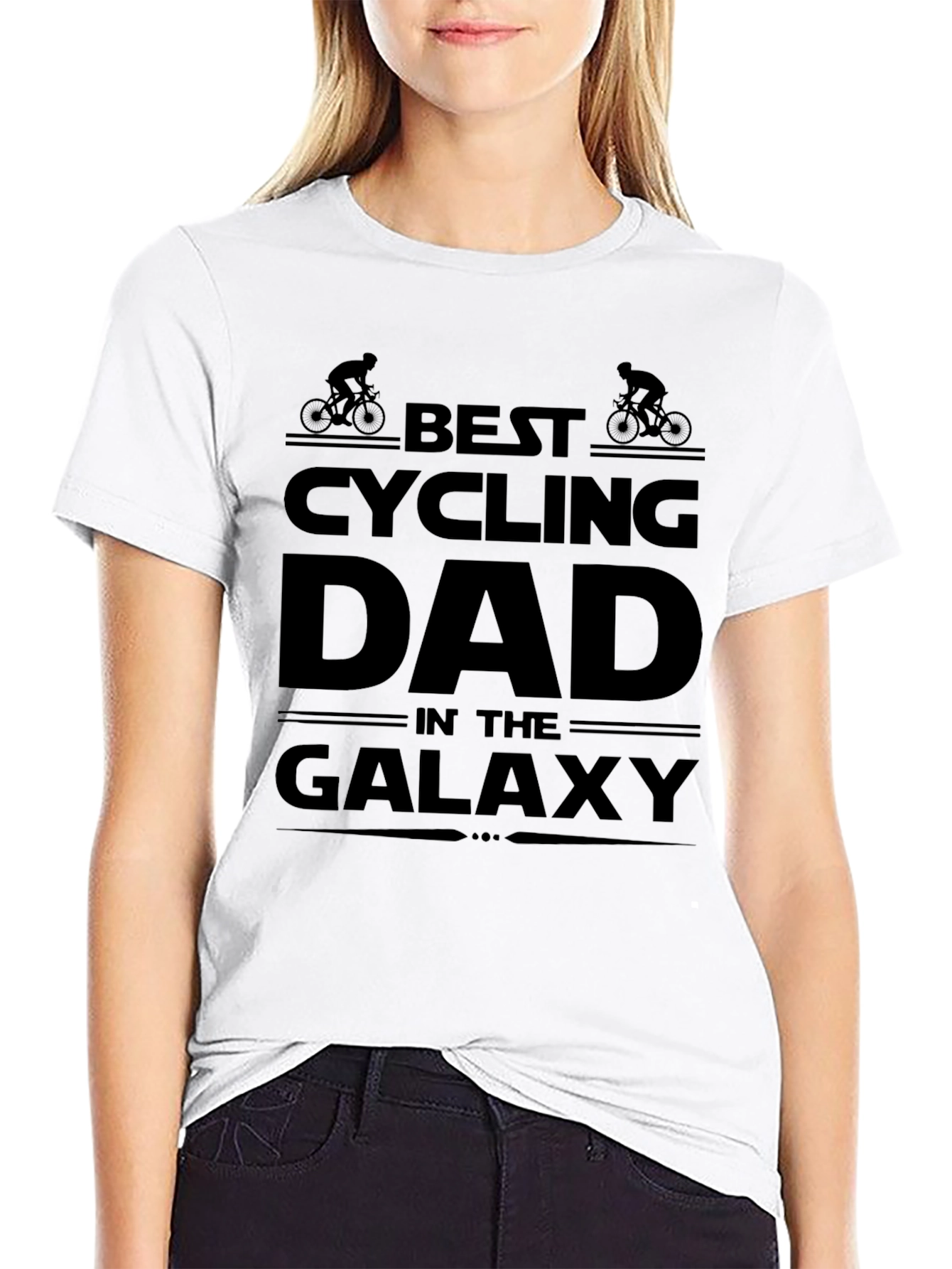 Best Cycling Dad Galaxy Black T-Shirt