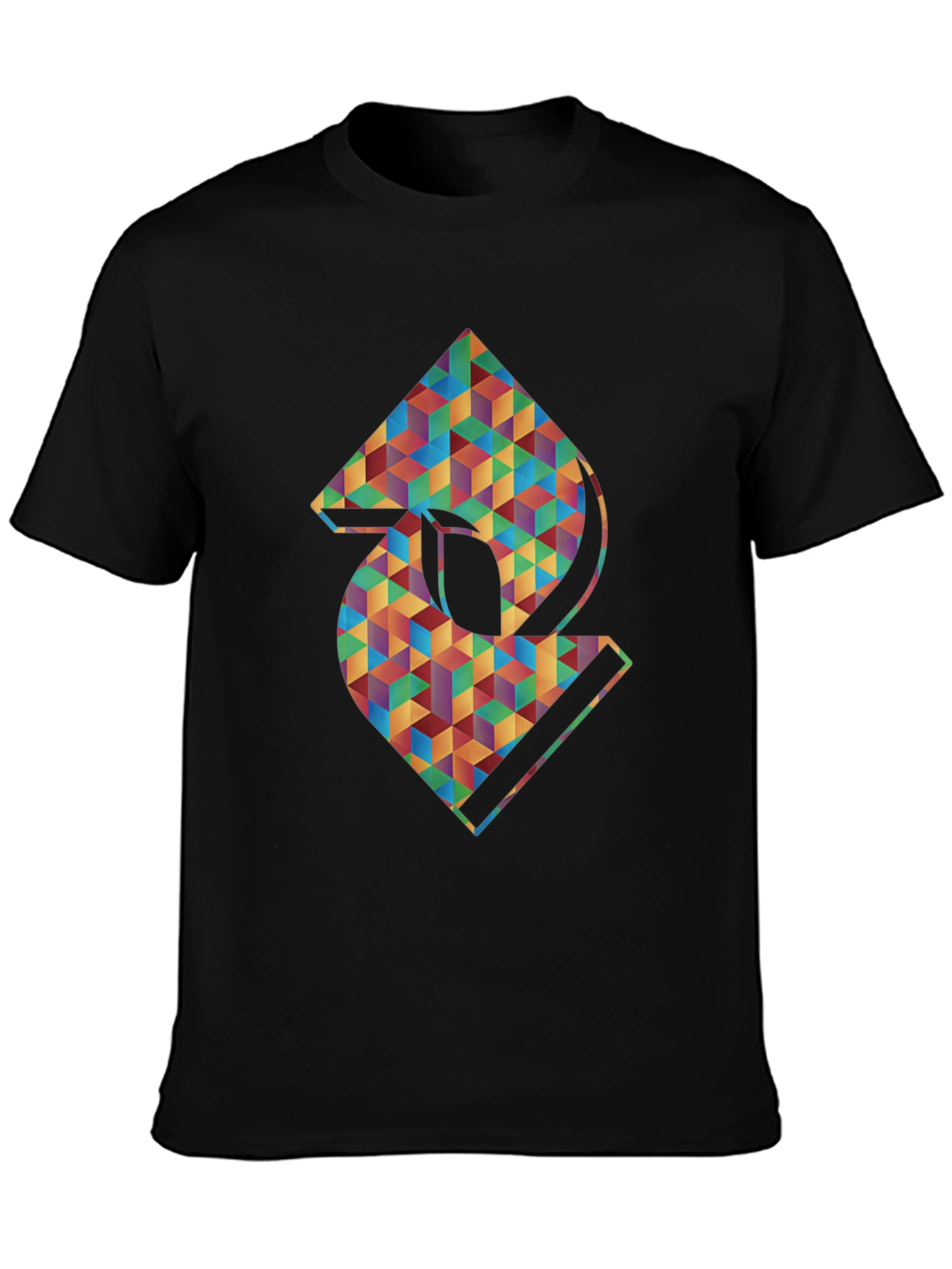 Geometric Abstract Graphic Mens Black T-Shirt