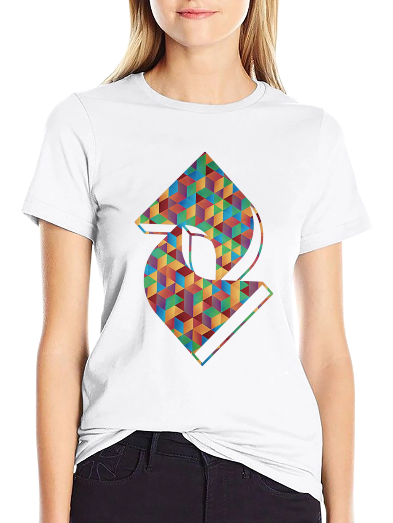 Geometric Abstract Graphic Mens Black T-Shirt