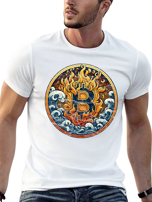 Bitcoin Fire & Wave T-Shirt