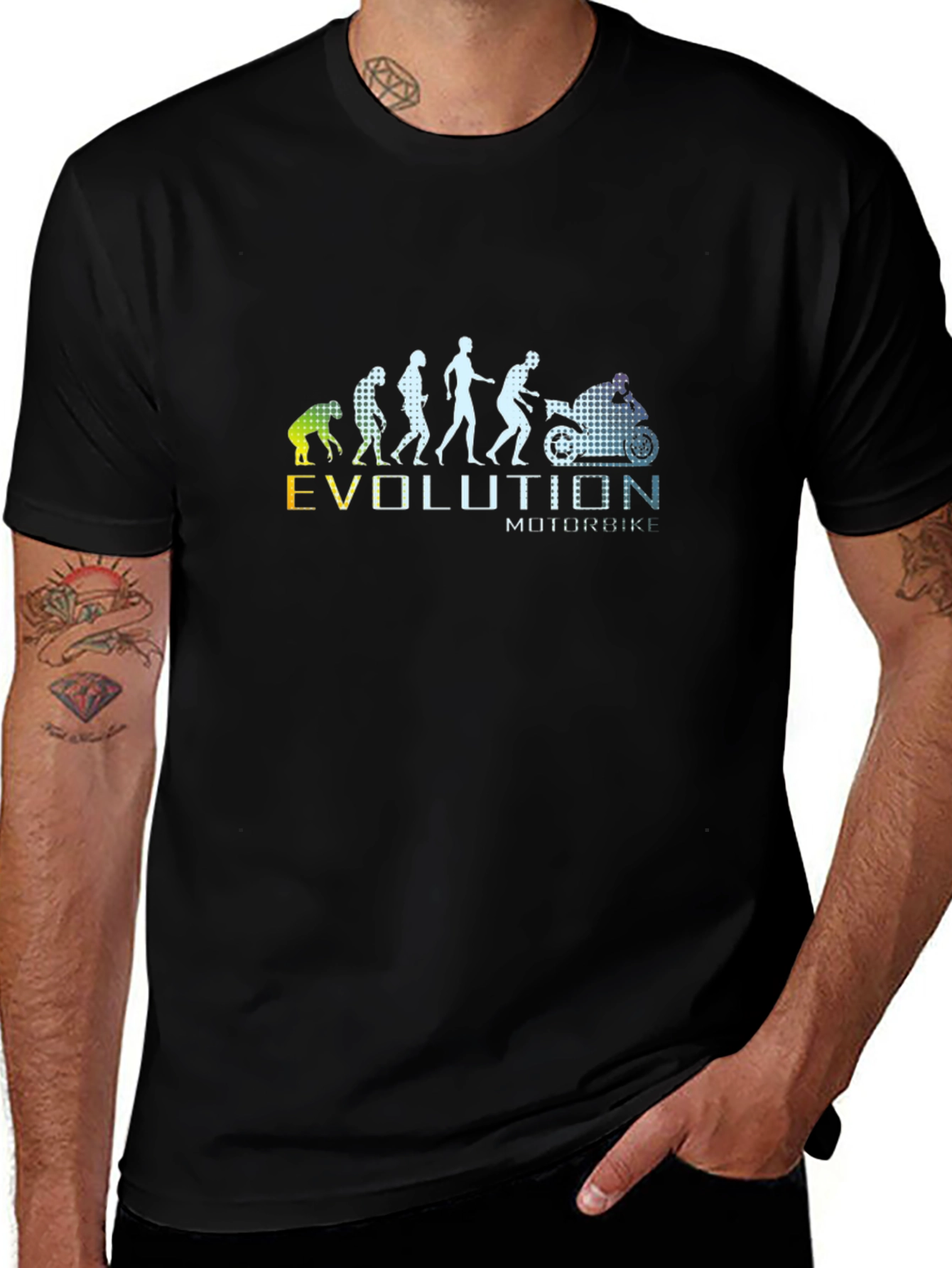 Evolution of Motorcycle Mens Black T-Shirt