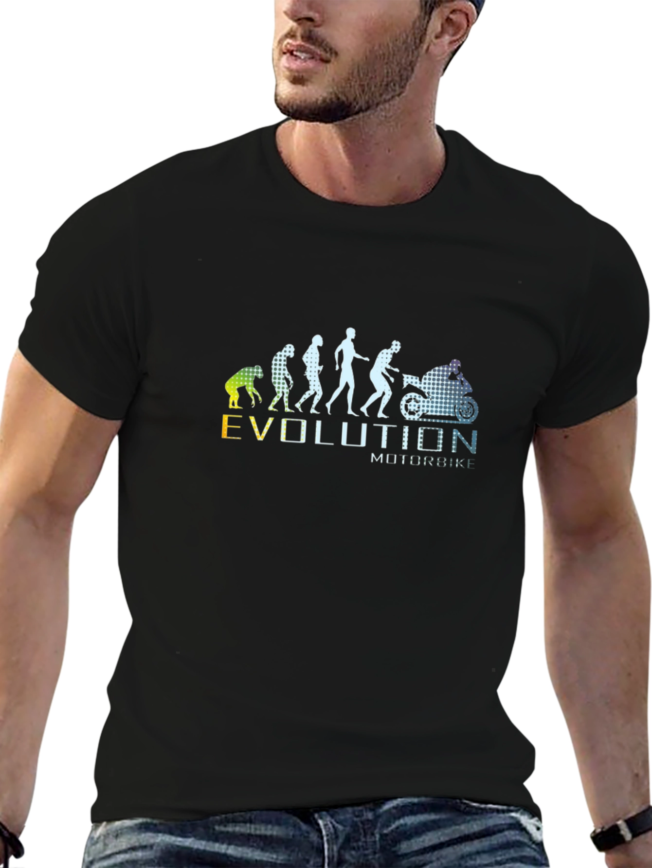 Evolution of Motorcycle Mens Black T-Shirt