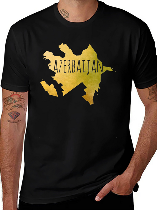 Azerbaijan Map T-Shirt - Black Cotton Tee