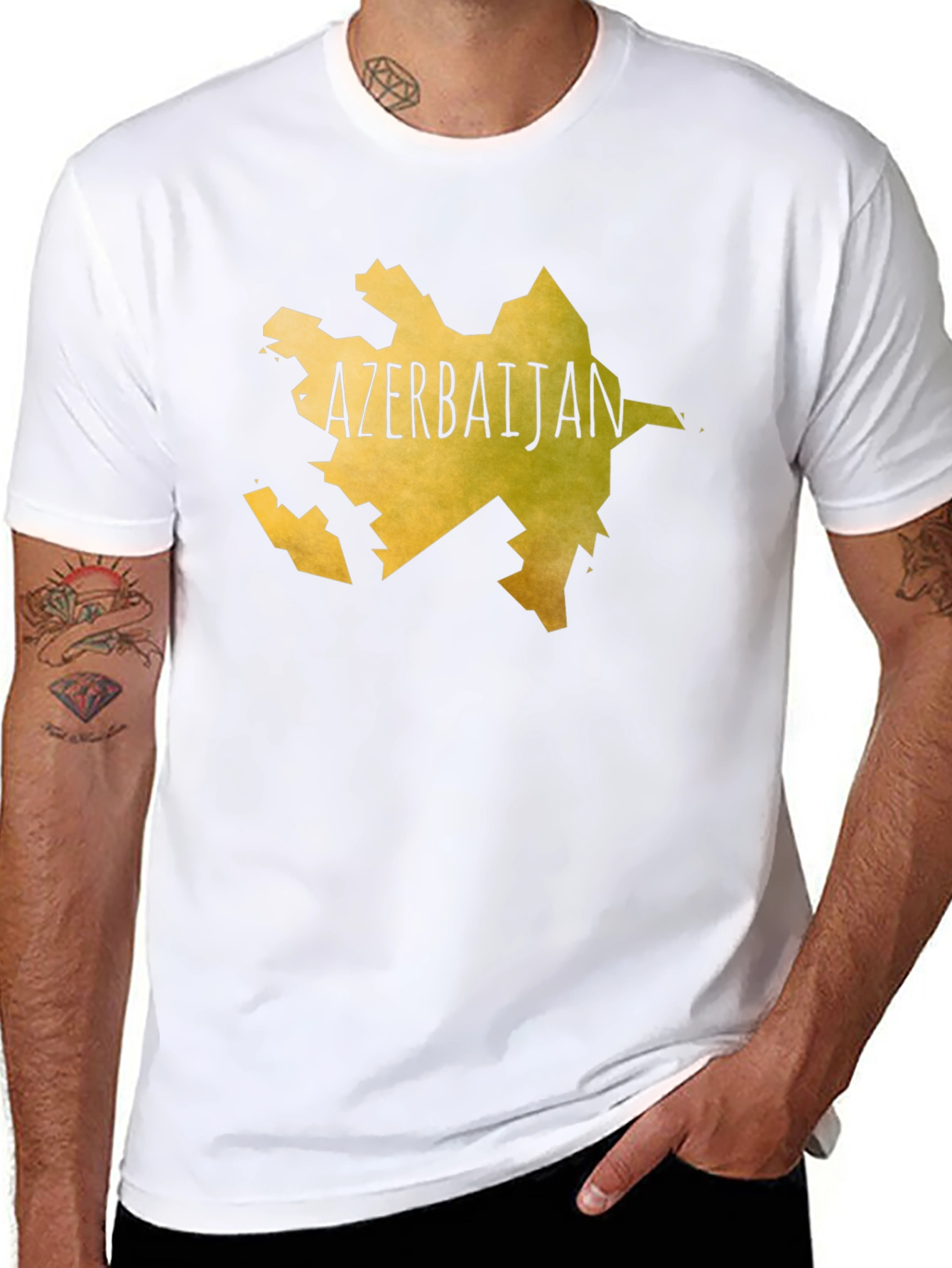 Azerbaijan Map T-Shirt - Black Cotton Tee