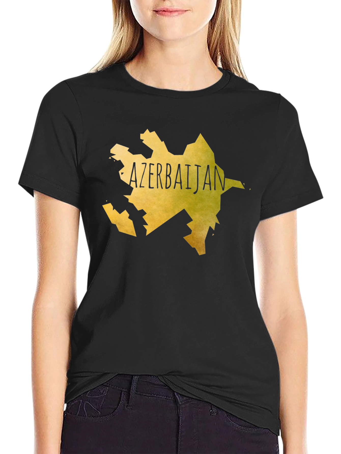 Azerbaijan Map T-Shirt - Black Cotton Tee