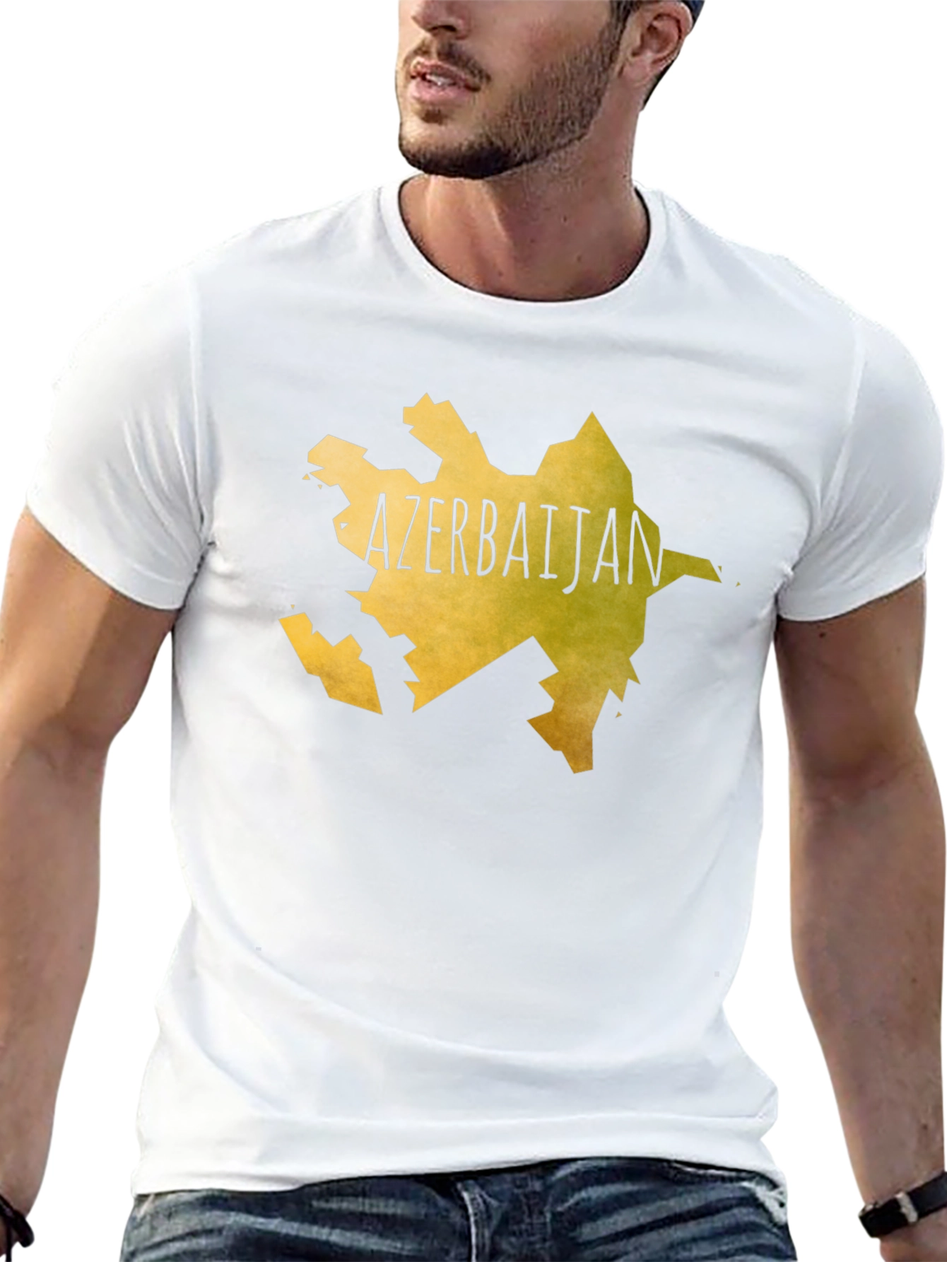 Azerbaijan Map T-Shirt - Black Cotton Tee