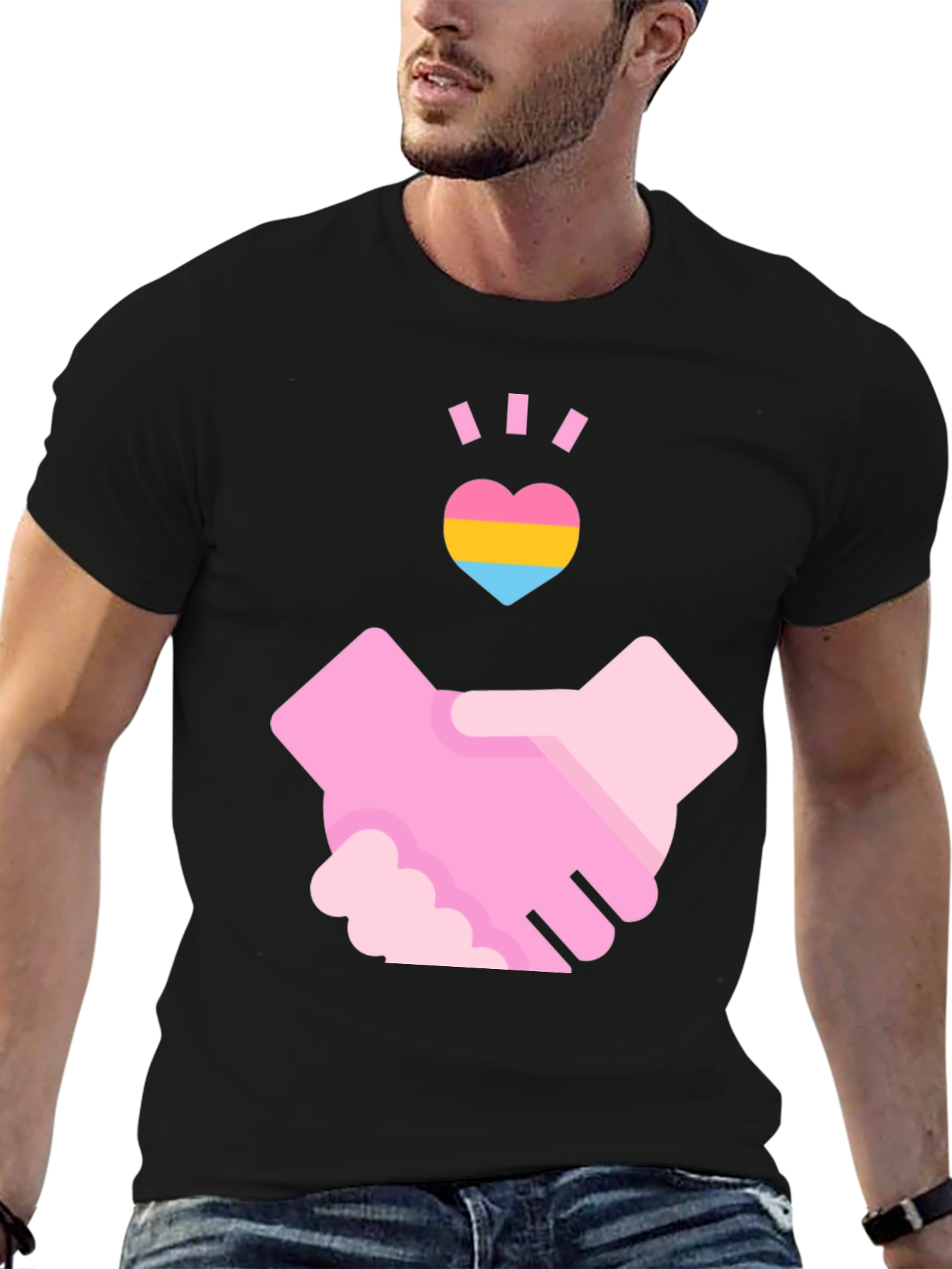 Pansexual Pride Handshake T-Shirt - Love & Support