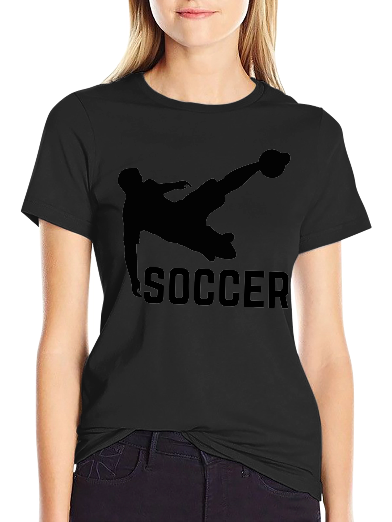 Soccer Kick Graphic Tee - Black