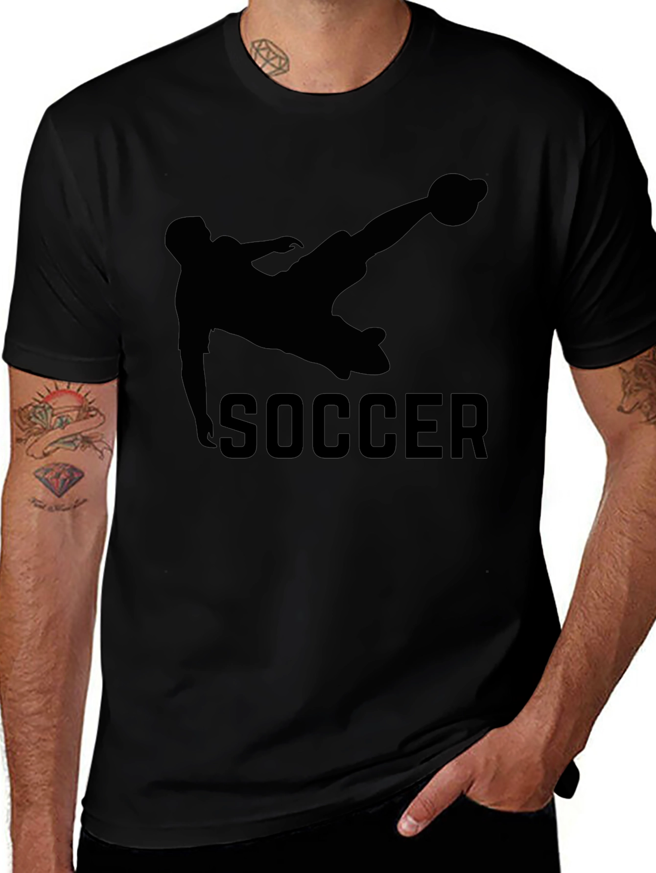 Soccer Kick Graphic Tee - Black