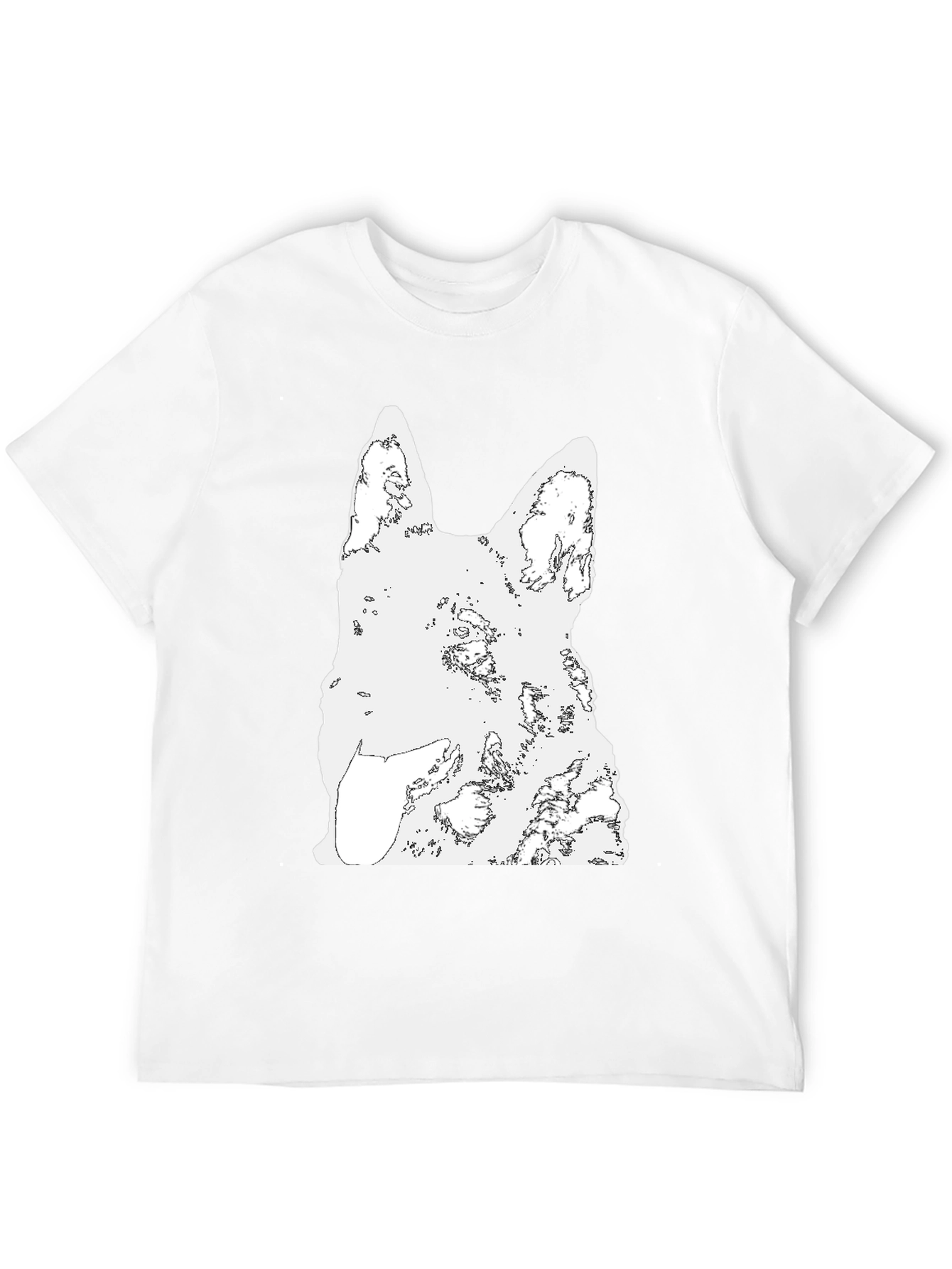 German Shepherd Outline Black Tee