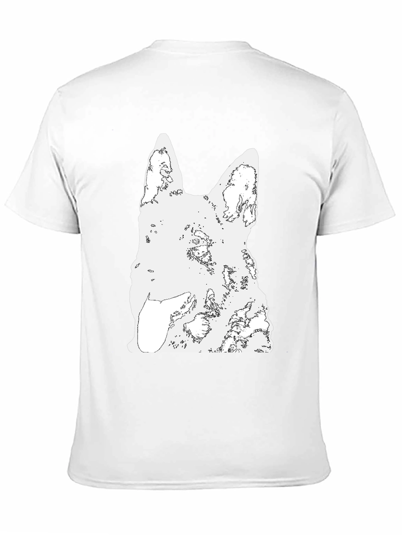 German Shepherd Outline Black Tee