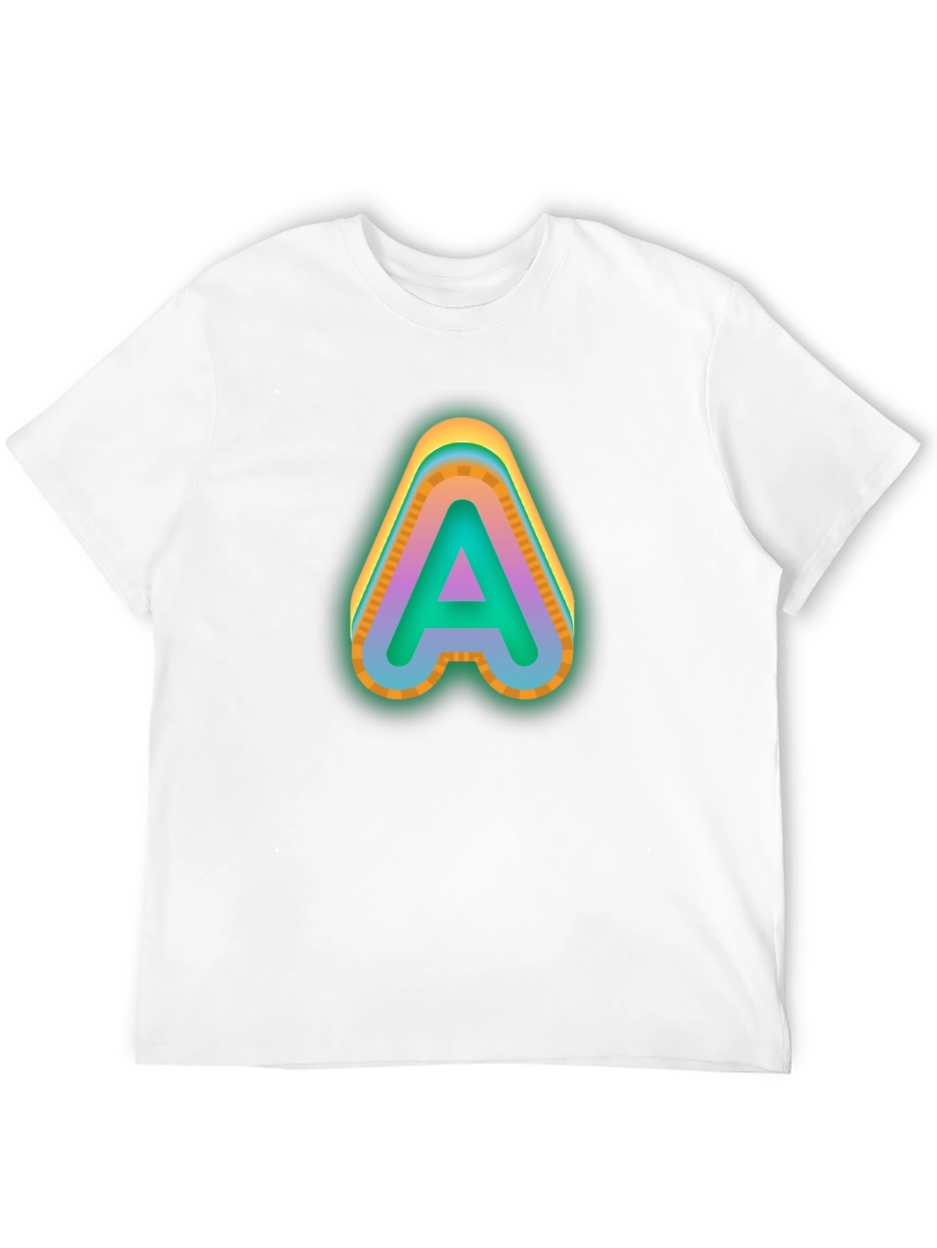 Letter A Graphic Tee - Neon Style T-Shirt