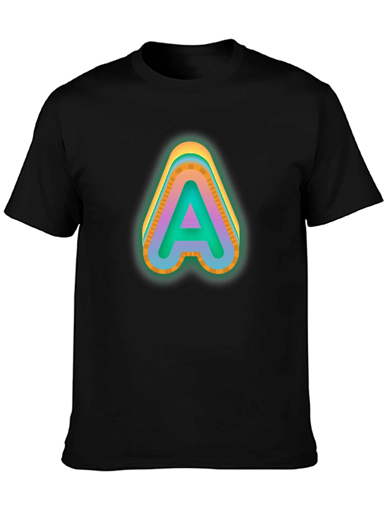 Letter A Graphic Tee - Neon Style T-Shirt