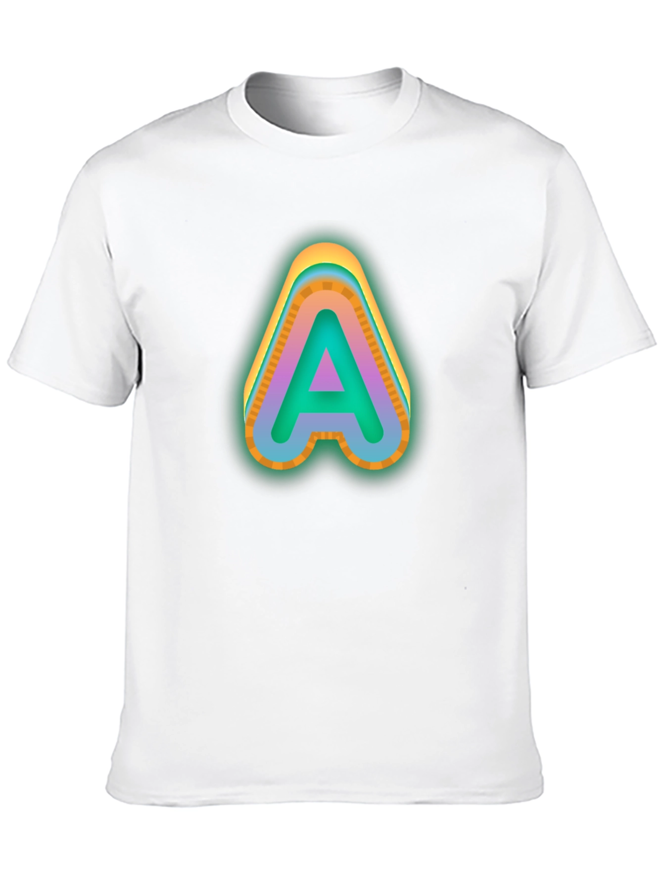 Letter A Graphic Tee - Neon Style T-Shirt